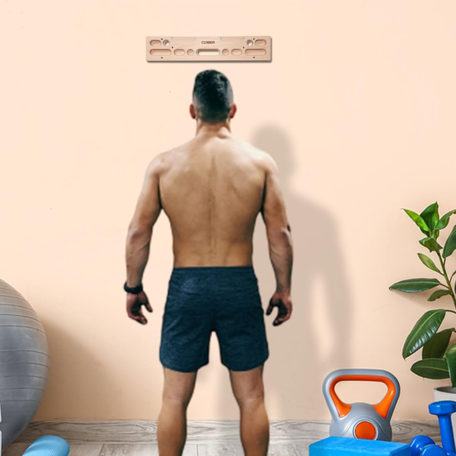 Escalada Hangboard – Dedos de madera – Tabla de fuerza para entrenamiento con agarre | Entrenador de escalada montado en la puerta, marco de ejercicio de pared múltiple, para interiores al aire libre