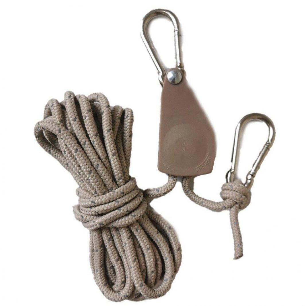 Amazon.co.jp: 滑車付きテント引張りロープ 5m 可変ロープ掛け多機能