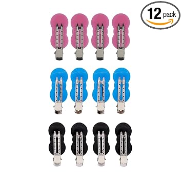 Wizme Set of 12 Section Clips Salon Hairdressing Clip Flat Metal Hair Styling Tool Hair Cutting Clips