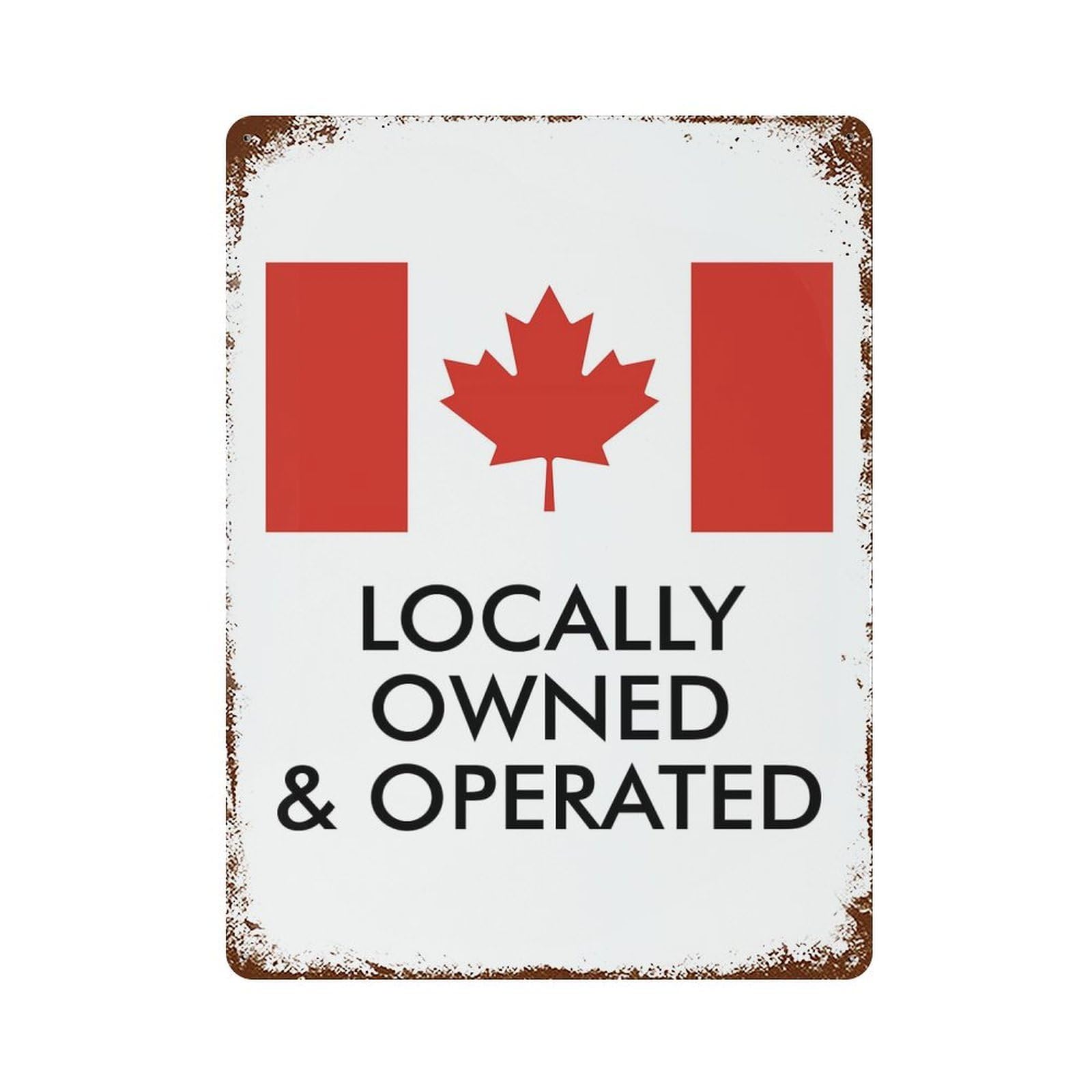 Distressed Metal Wall Sign LOCAL OPERATOR CANADA 15.7"x11.8", Vintage Wall Decor for Garage, Bar And Workshop Decor