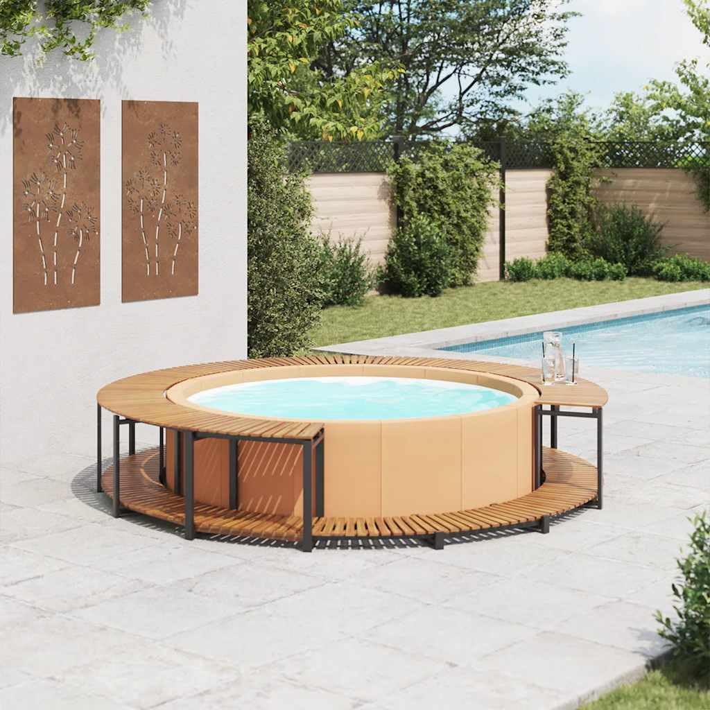 Borde de bañera hidromasaje Madera Maciza de Acacia 273x53 cm
