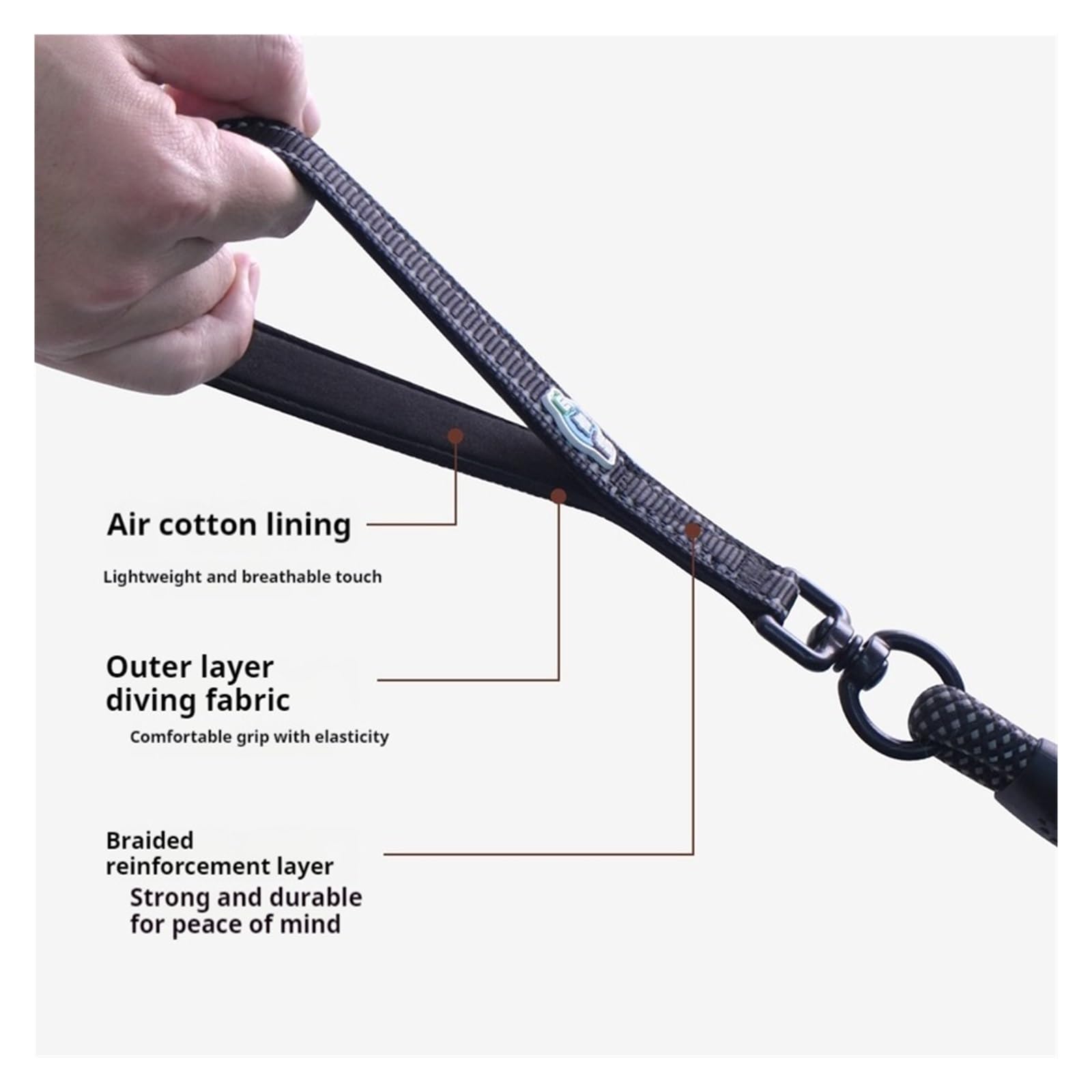 Chaîne de Corde d'entraînement en Laisse épaisse for Chien, Compatible avec Les Chiens de Taille Moyenne à Grande, Anti-déflagrant, Anti-nœud, Traction for Animaux de Compagnie
