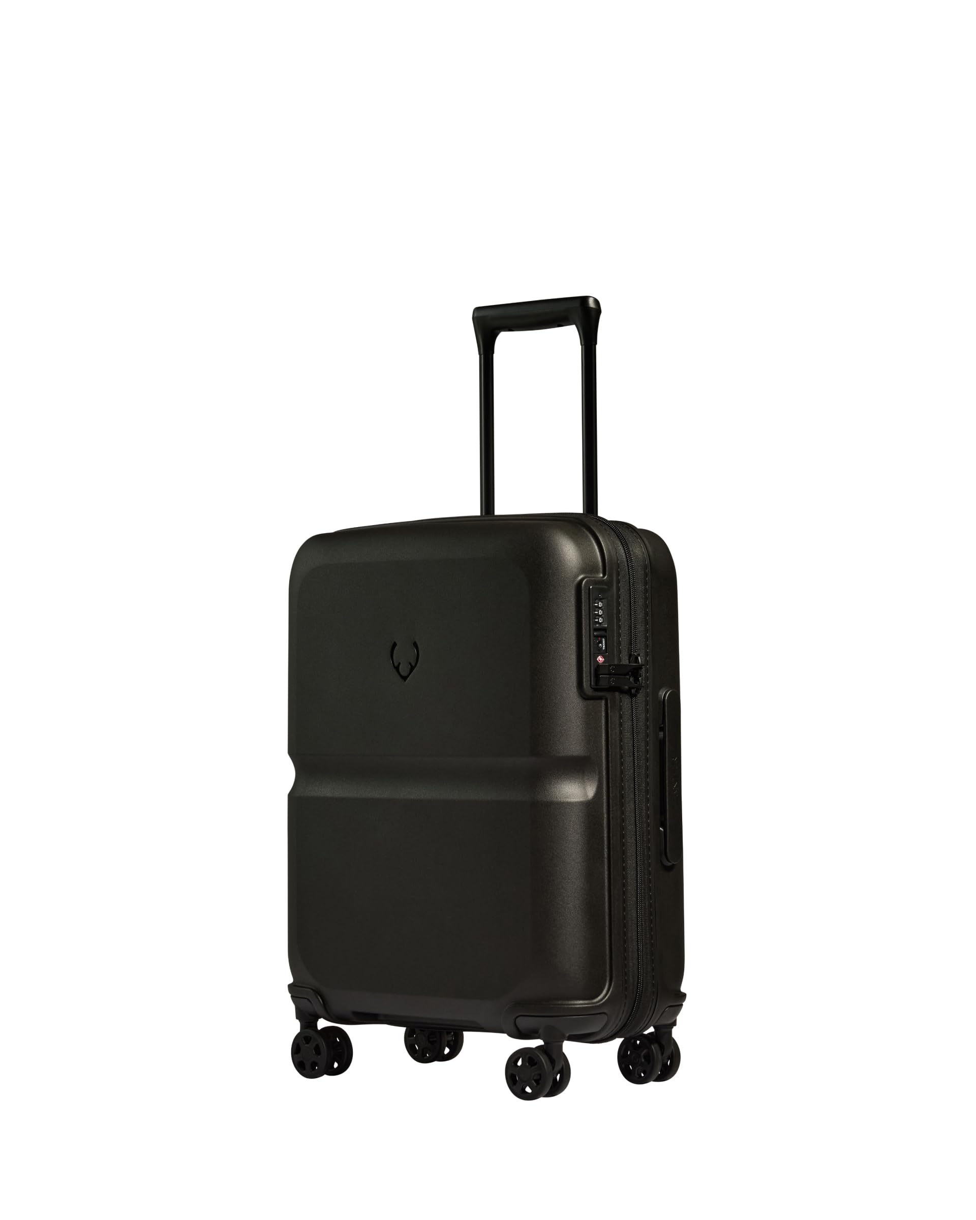 ANTLERSingle Stripe Hard Shell Cabin Suitcase, 55x40x20cm 39L, Lightweight, 4 Spinner Wheels - Adjustable Handle, Carry On Luggage Approved by easyjet, Ryanair & British Airways, TSA Lock - Black