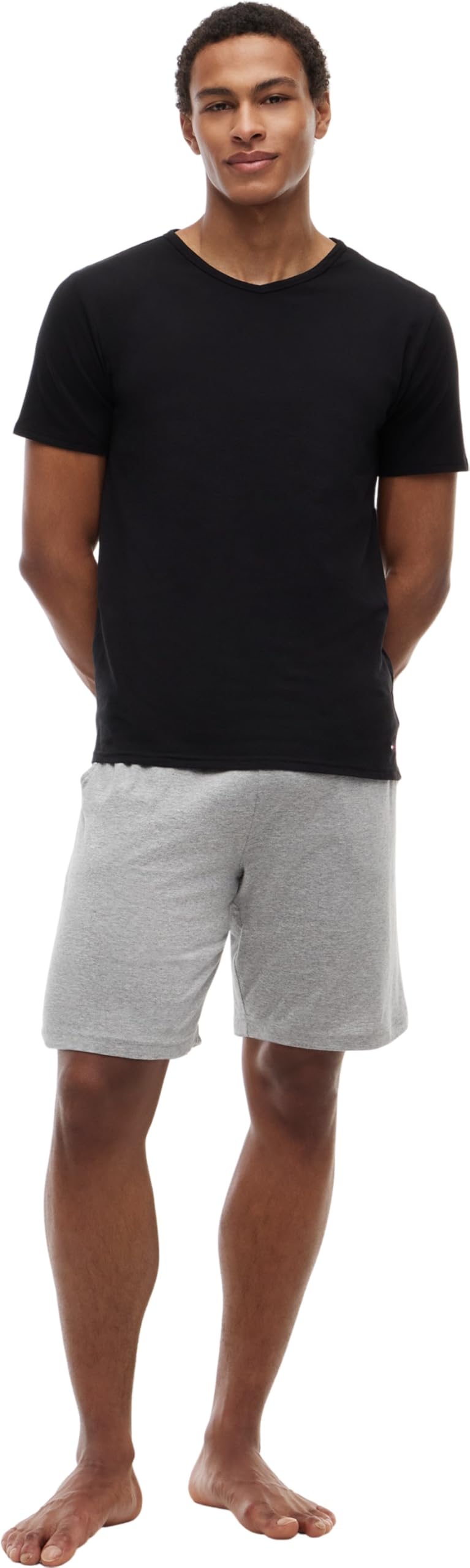Tommy Hilfiger Koszulka męska S/S, Multi (czarny/biały/szary wrzosowy), XXL