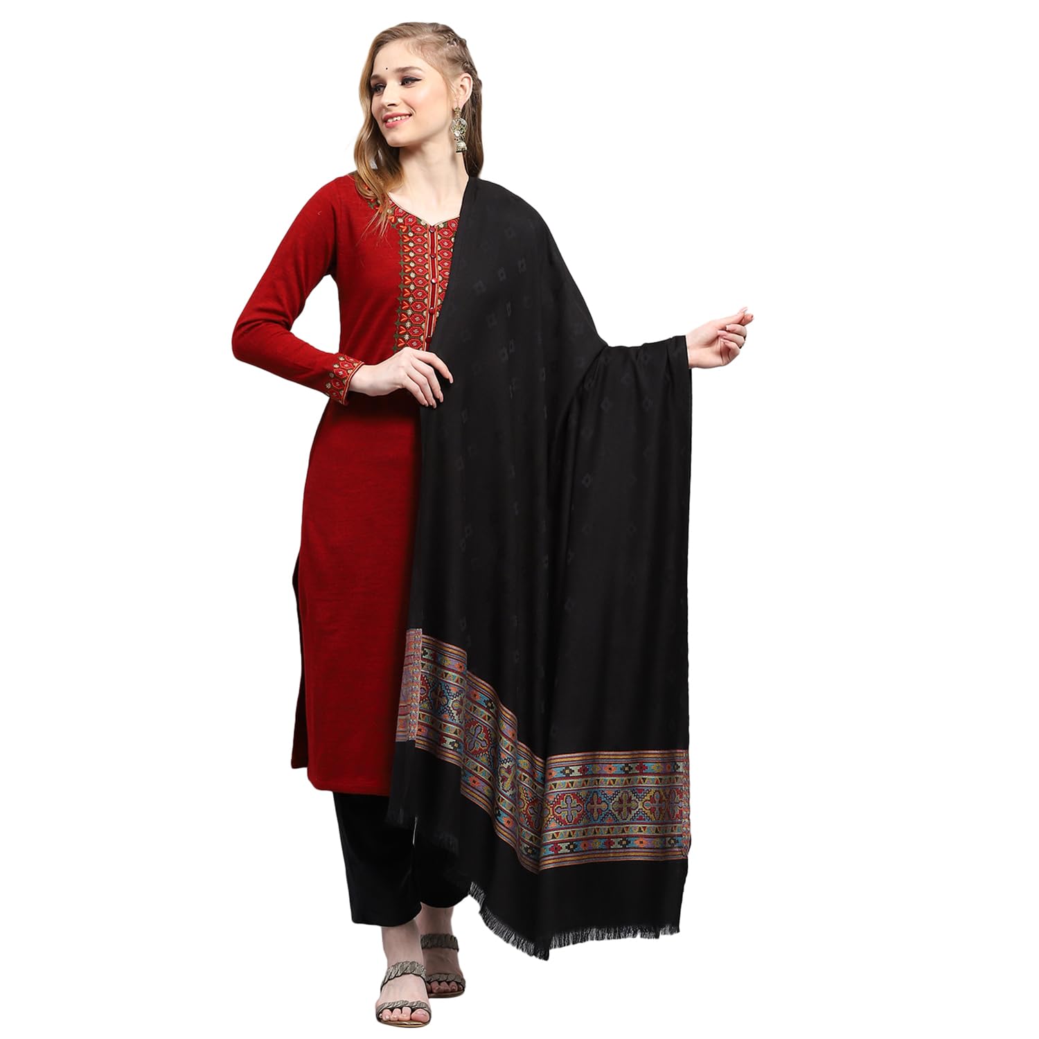 monte carlo Womens Self design Shawl (224SHW6860)-picture-23