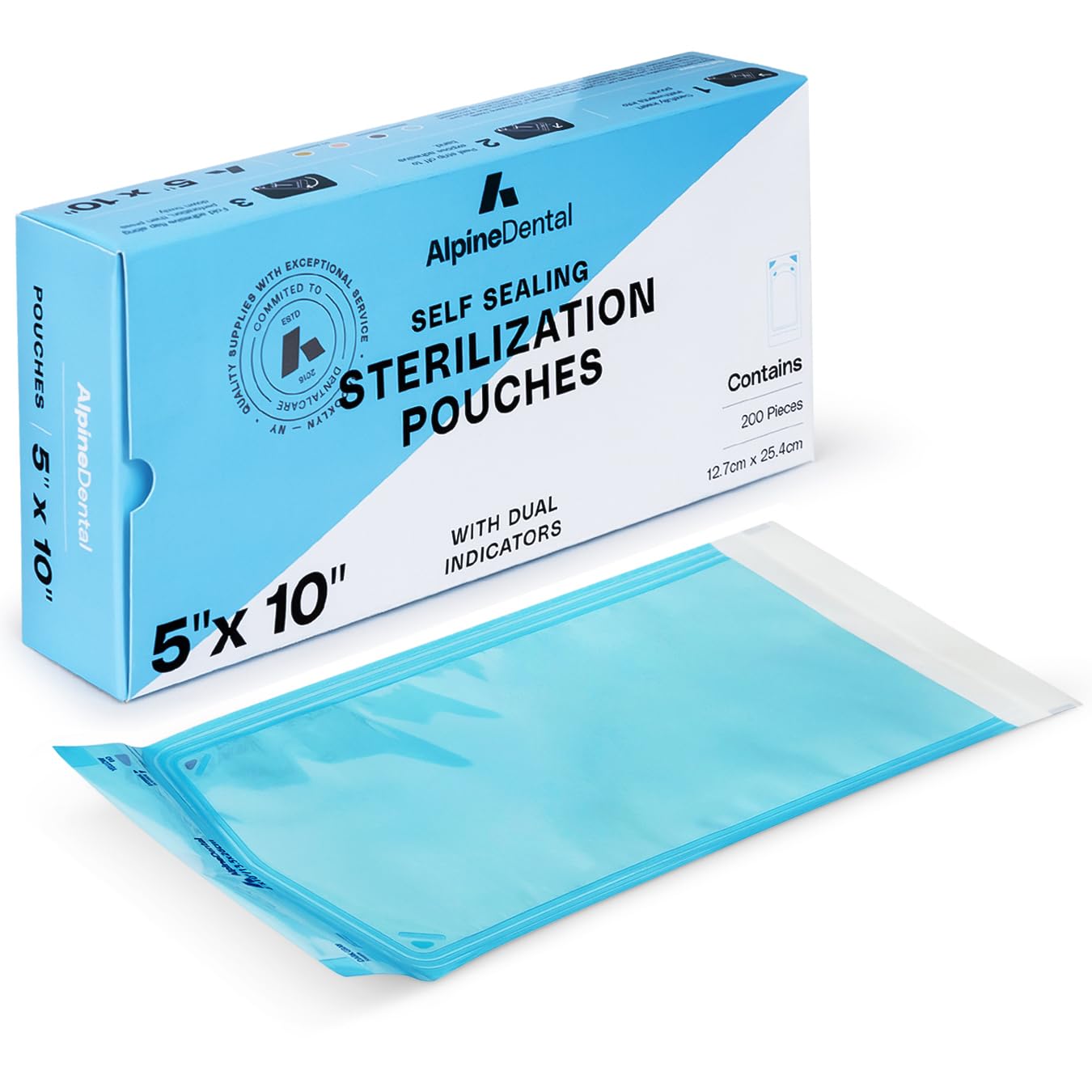 200 5.25" x 10" Sterilization Pouch Self Sealing Autoclave Bags for Dental, Tattoo Nail Art Instruments