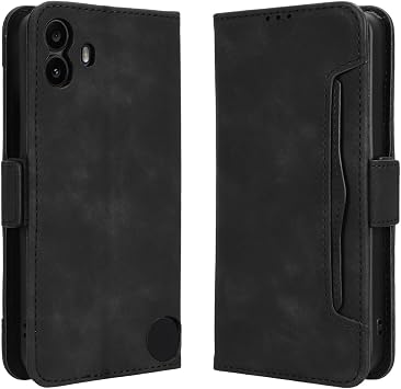 Cover Compatible with Nothing CMF Phone 1 [Dual Card Slot][Flip Stand][Phone Case][Magnetic Clasp] Wallet Black