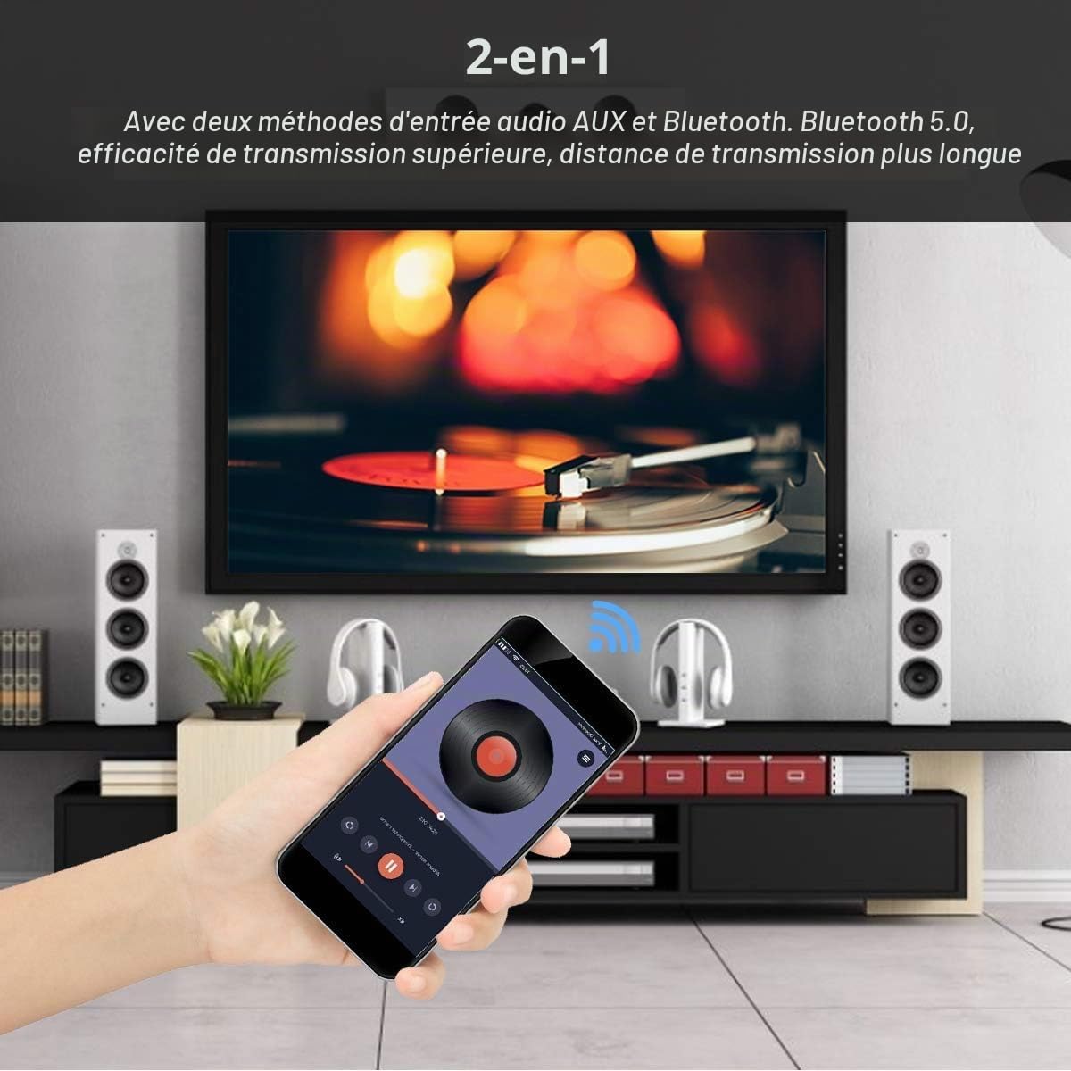 Carte d'amplificateur de Caisson de Basses Bluetooth HiFi Stéréo 2.1 avec régulation de contr?Le des aigus et des Basses 220W * 2 + 350W 18V-38V Module d'amplificateur de Entrée AUX