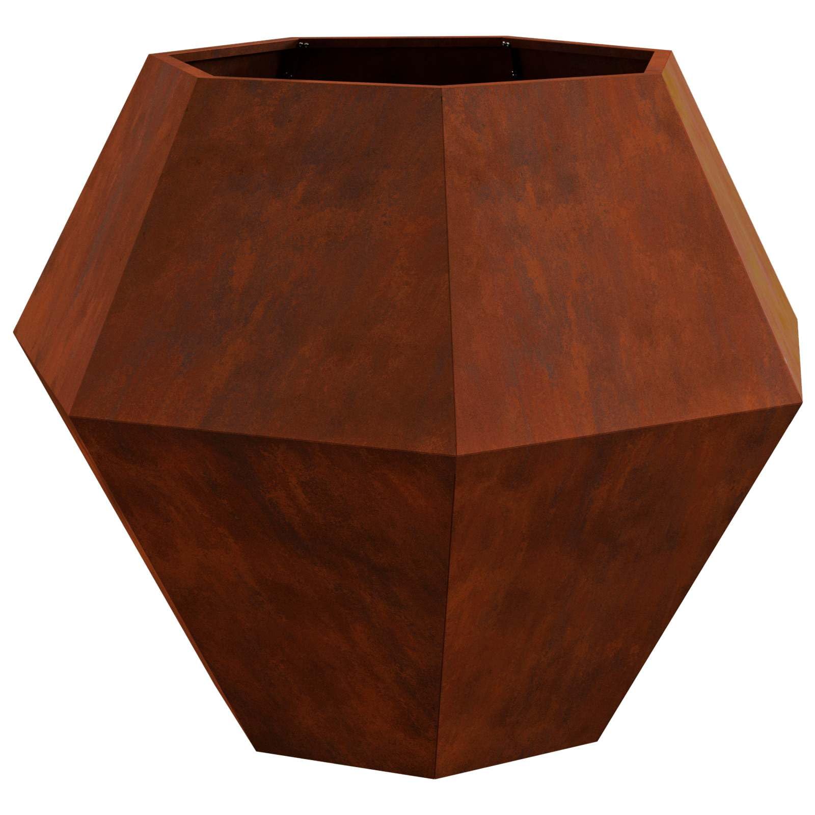 Jardinière Rouillé 100 x 100 x 80 cm en Acier Solide, Bac à Plantes Rectangulaire pour Extérieur, Pot de Fleurs Décoratif pour Jardin ou Terrasse, Résistant aux Intempéries avec Design Robust