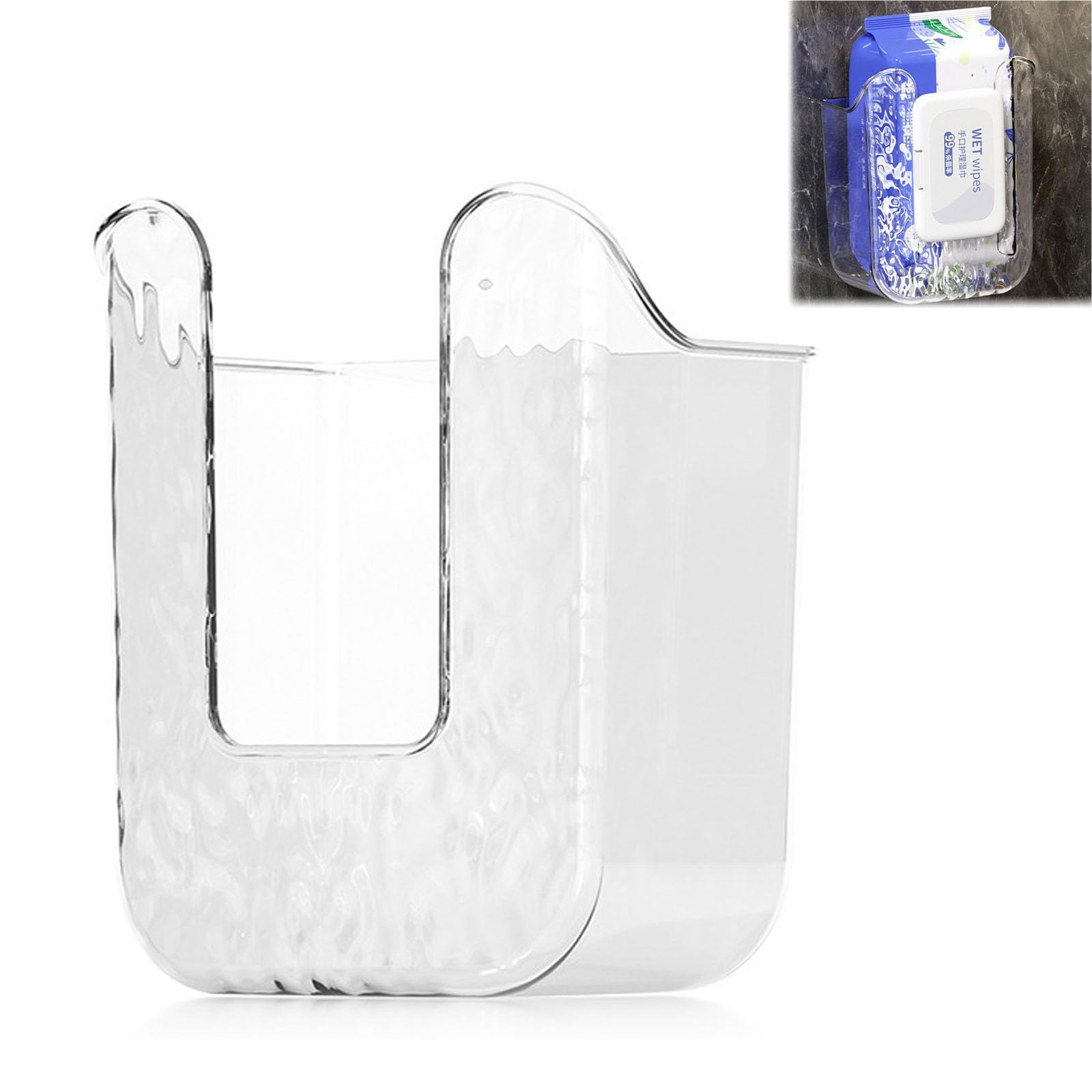 Sufeasdf Wall Mounted Wipes Holder Dispenser Transparent White 1Pcs, Kitchen Wipes Wall Mount Storage, Toilet Paper Wipes Holder, Acrylic Wipes Container for Bathroom, Kitchen Wipes Storage Box