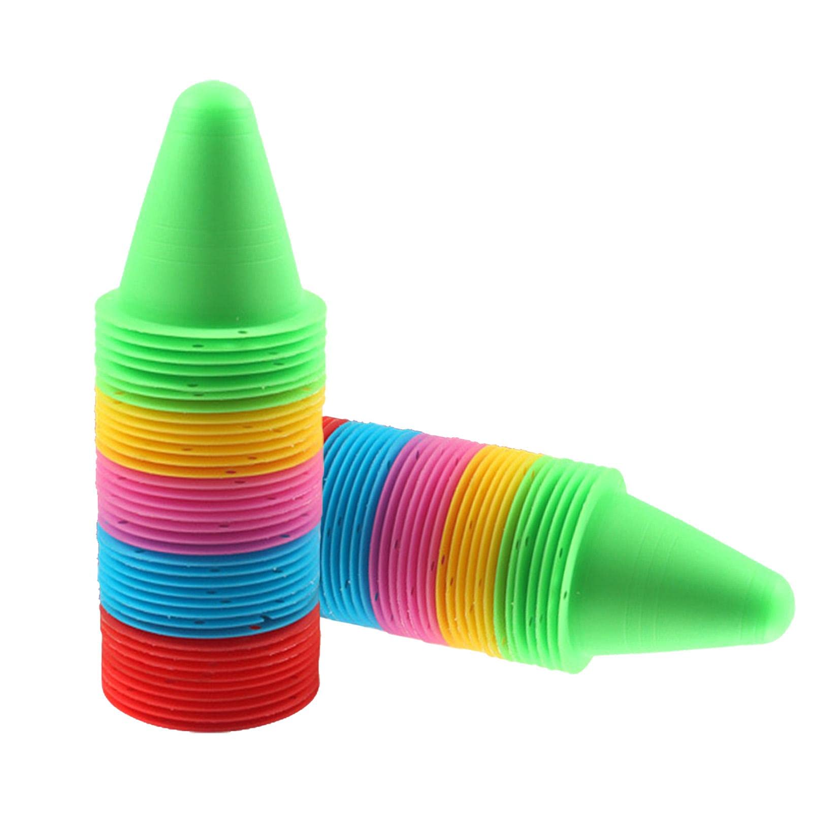 Yusheng 50 Pièces Cone Plastique Slalom Cône Patinage Marqueurs Football Cônes d'entraînement Polyvalents Obstacle Cônes pour Le Slalom, des Exercices Yusheng 50 Pièces Cone Plastique Slalom Cône Patinage Marqueurs Football Cônes d'entraînement Polyvalents Obstacle Cônes pour Le Slalom, des Exercices