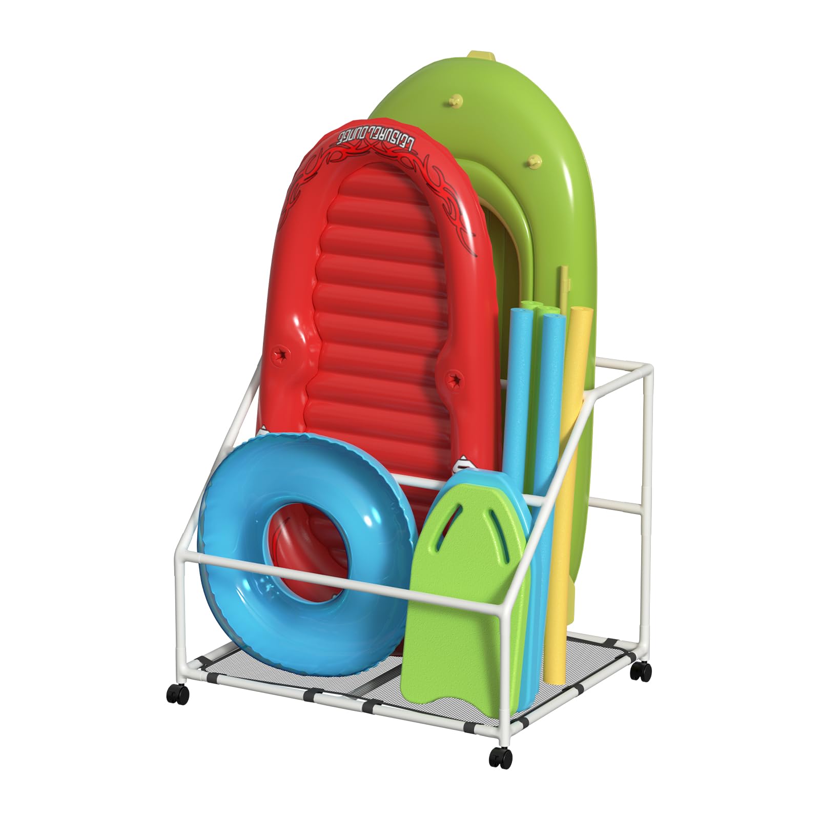 POOL FELLOWS Pool Float Holder, Poolside Float Storage, Rust-Proof Float Rack, Anti-UV Float Organizer, Outdoor Pool Float Container for Floaties,