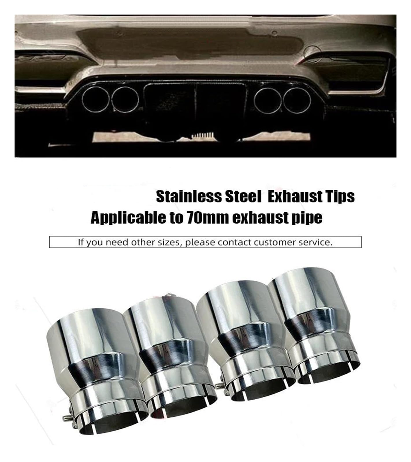 Genérico Silenciador Escape Punta Escape Acero Inoxidable 4 Piezas para F87 M2 F80 M3 F82 F83 M4 Tubo Escape Coche Coche