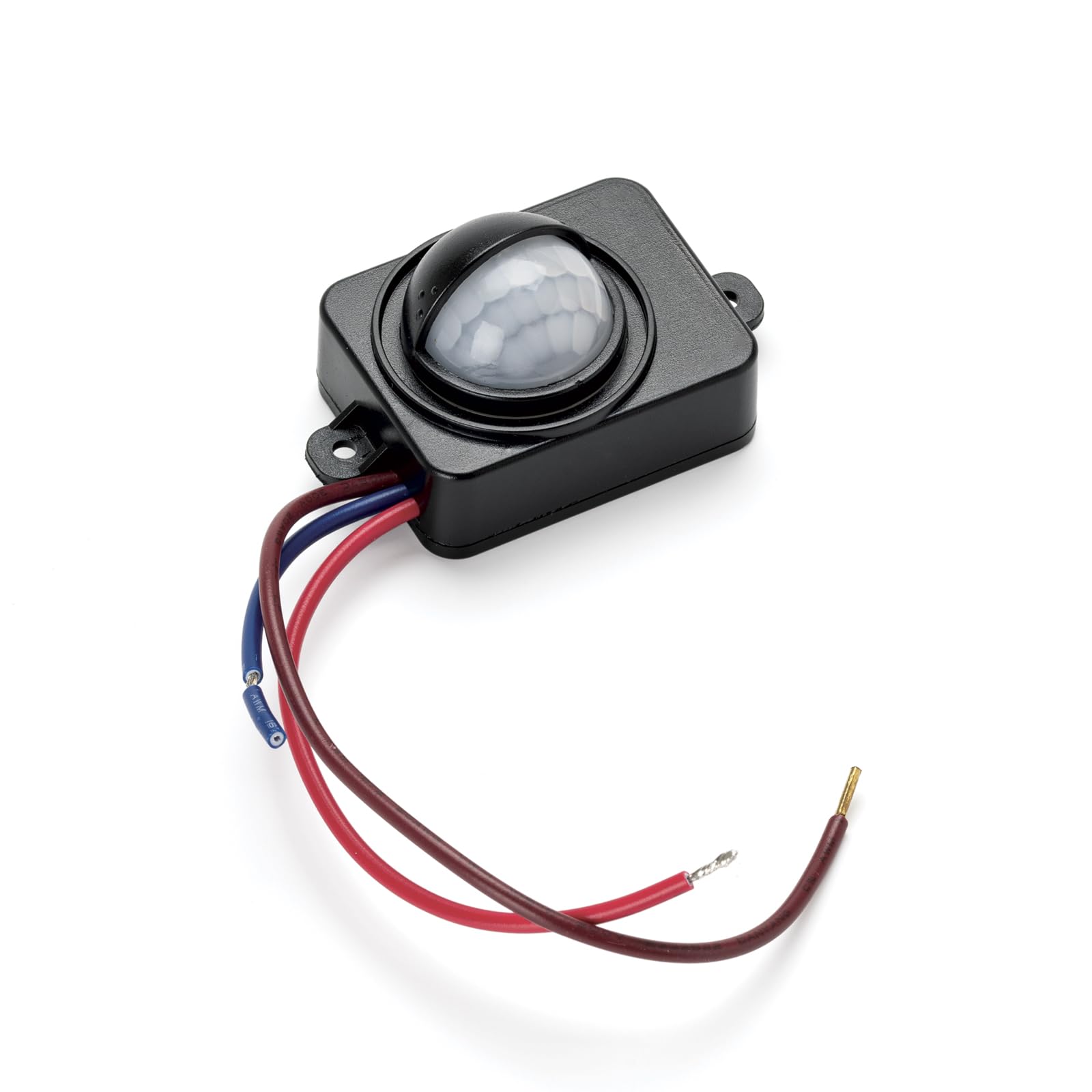 Built-in motion sensor 100W, LED 50W, motion detector 230V, light sensor, outdoor sensor, 3-wire, 46x36mm, black