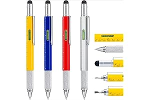 4 Pcs Multitool Pen Cool Gadget for Men, 6-in-1 Tool Pen Set,...