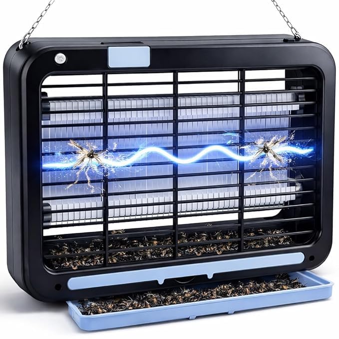 Image of Electric Mosquito Killer, Fly Insect Killer Machine, Insect Bug Zapper,Fly Catcher and Trap Killer LED Lamp for Set for Kitchen ^ Professional High Carbon Stainless Steel (Black)