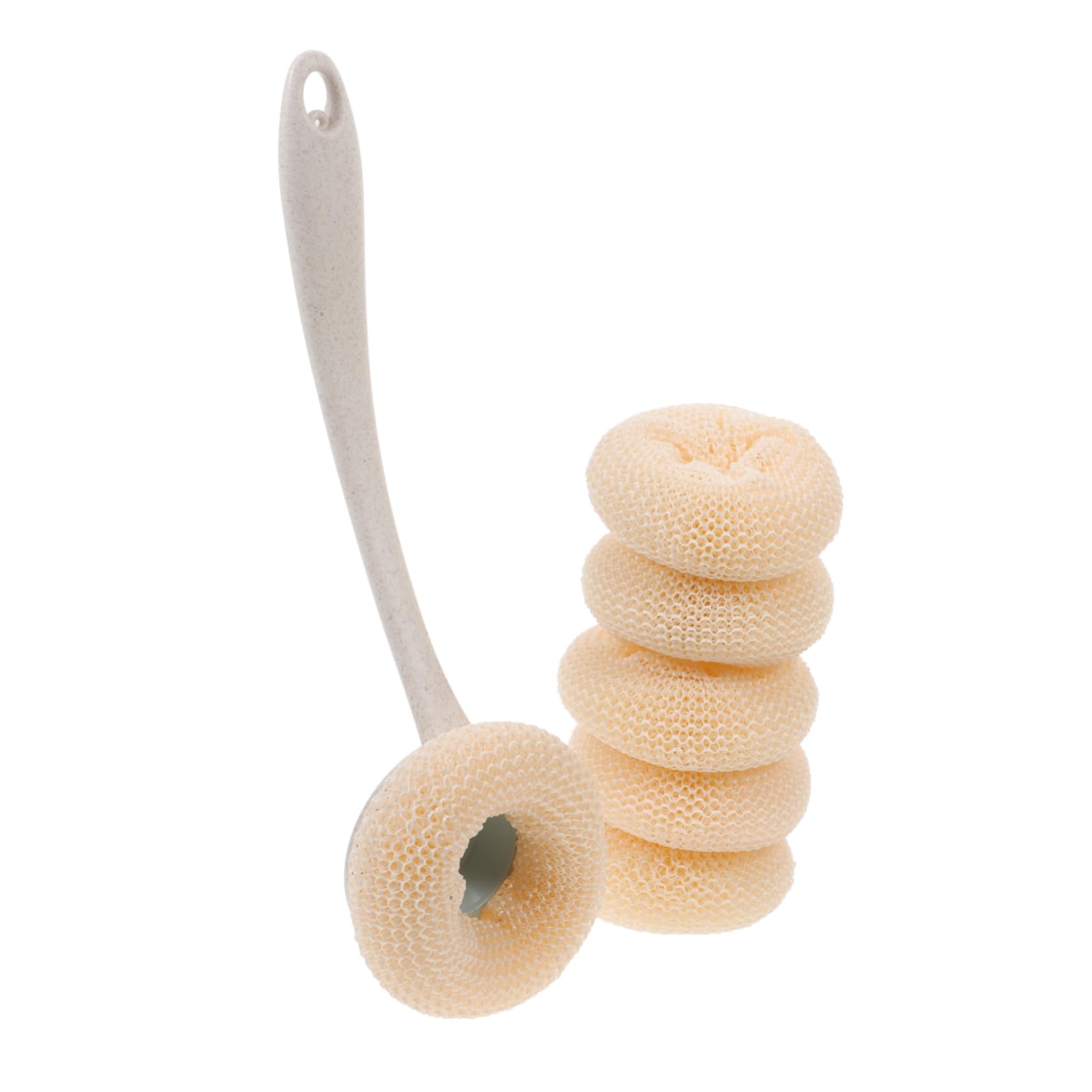 PRETYZOOM 1 Set Fiber Dishwashing Brush Utensils Scourer Scrubbers for Pots and Pans Cleaning Scrubbing Dishwashing Brushes Kitchen Scrub Brush Handled Dish Wand Handheld Plastic