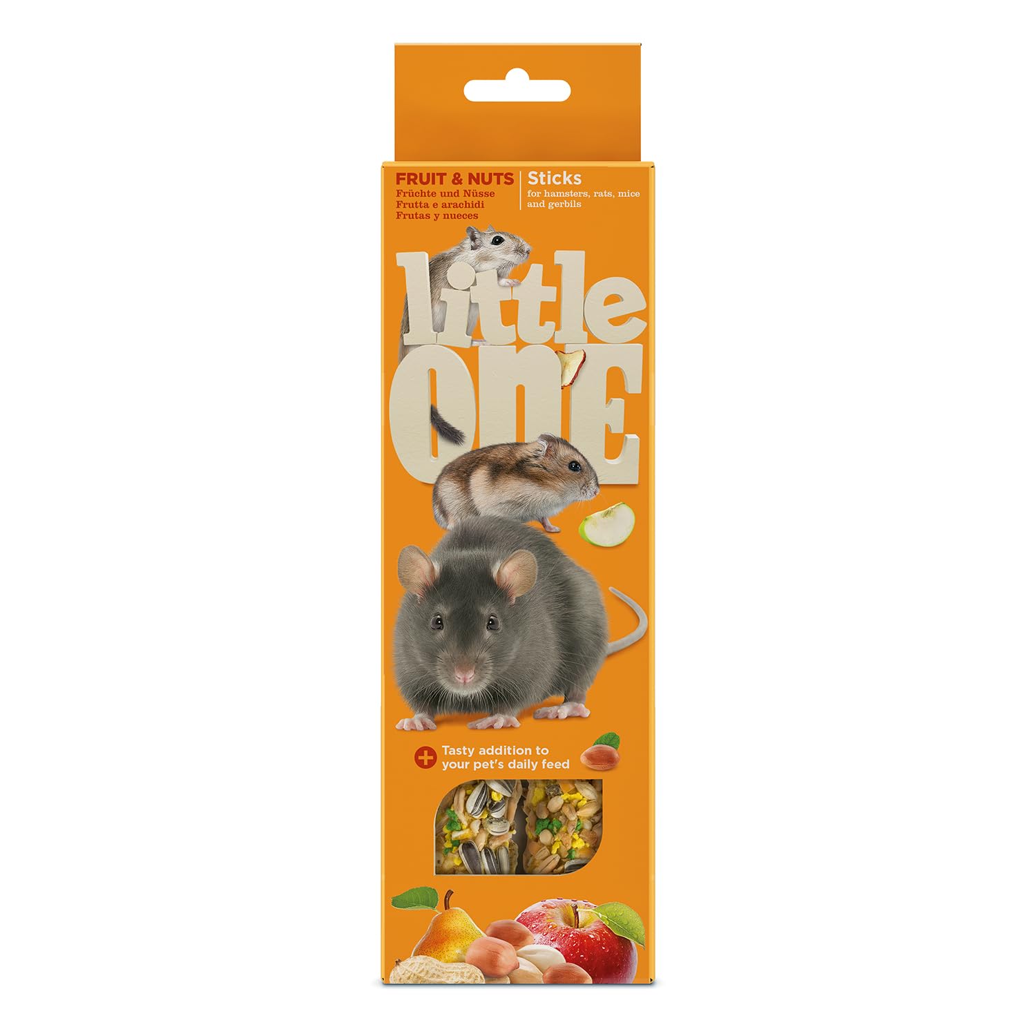 Little OneSticks for hamsters, rats, mice and gerbils with fruit and nuts 2x60gm