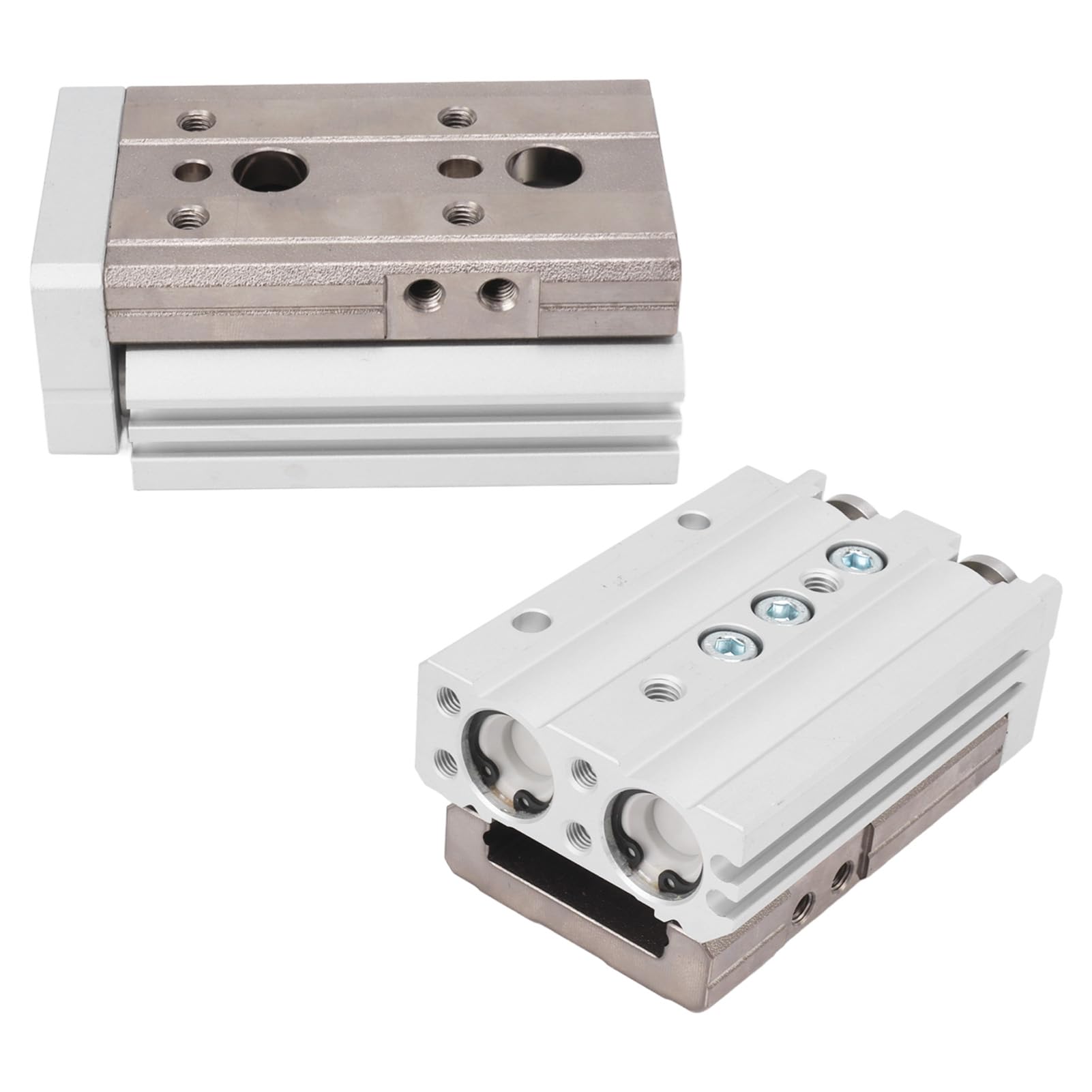 Doppelwirkender Pneumatikzylinder, Doppelwellenkolben, Aluminiumlegierung, hohe Druckstabilität, präzise Abmessungen für Automatisierungsanlagen