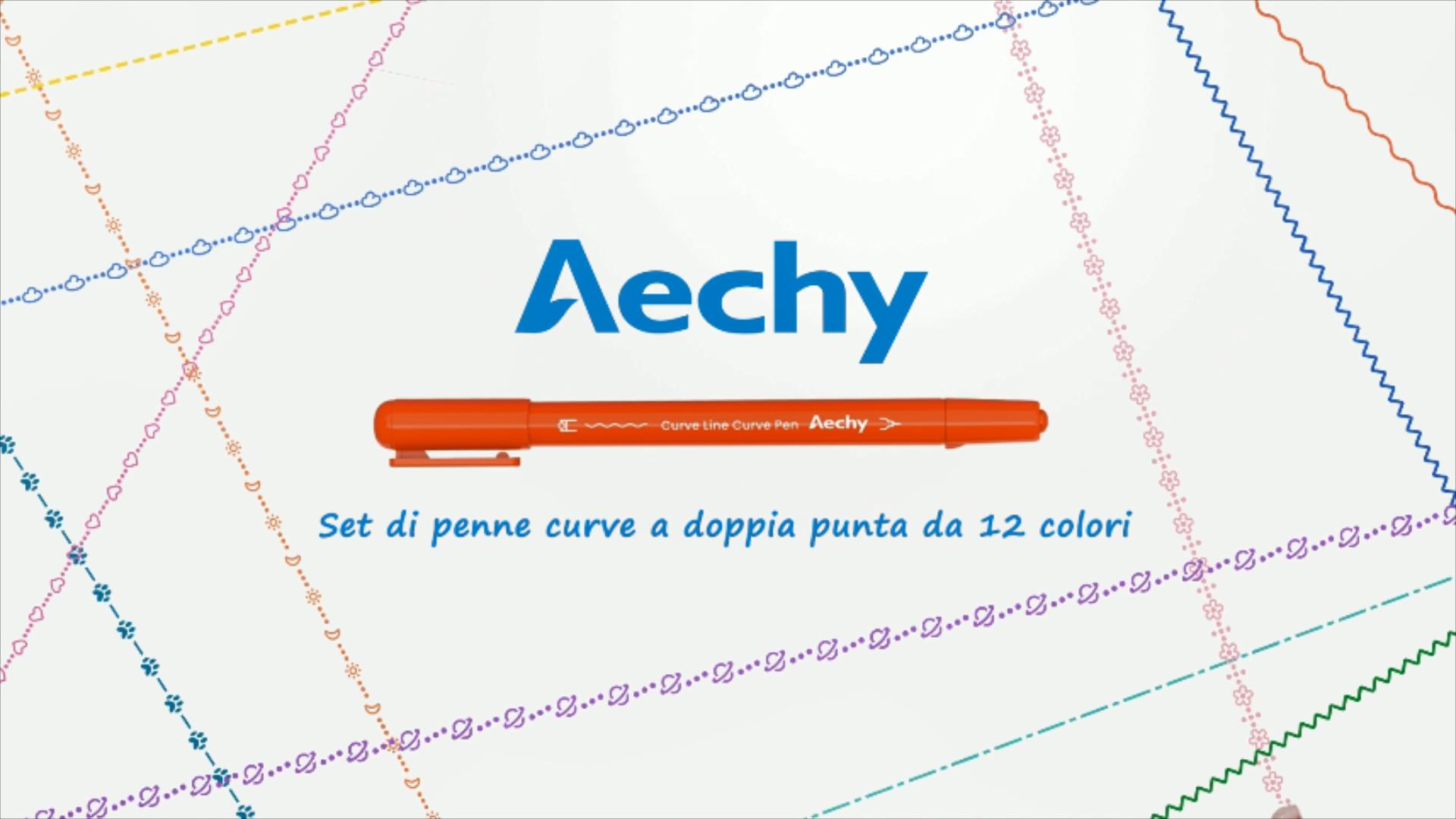 Pennarelli Glitter AECHY – Doppia Punta Con 6 Colori E 6 Stili Ondulati, Ideali Per Scrapbooking E Diari