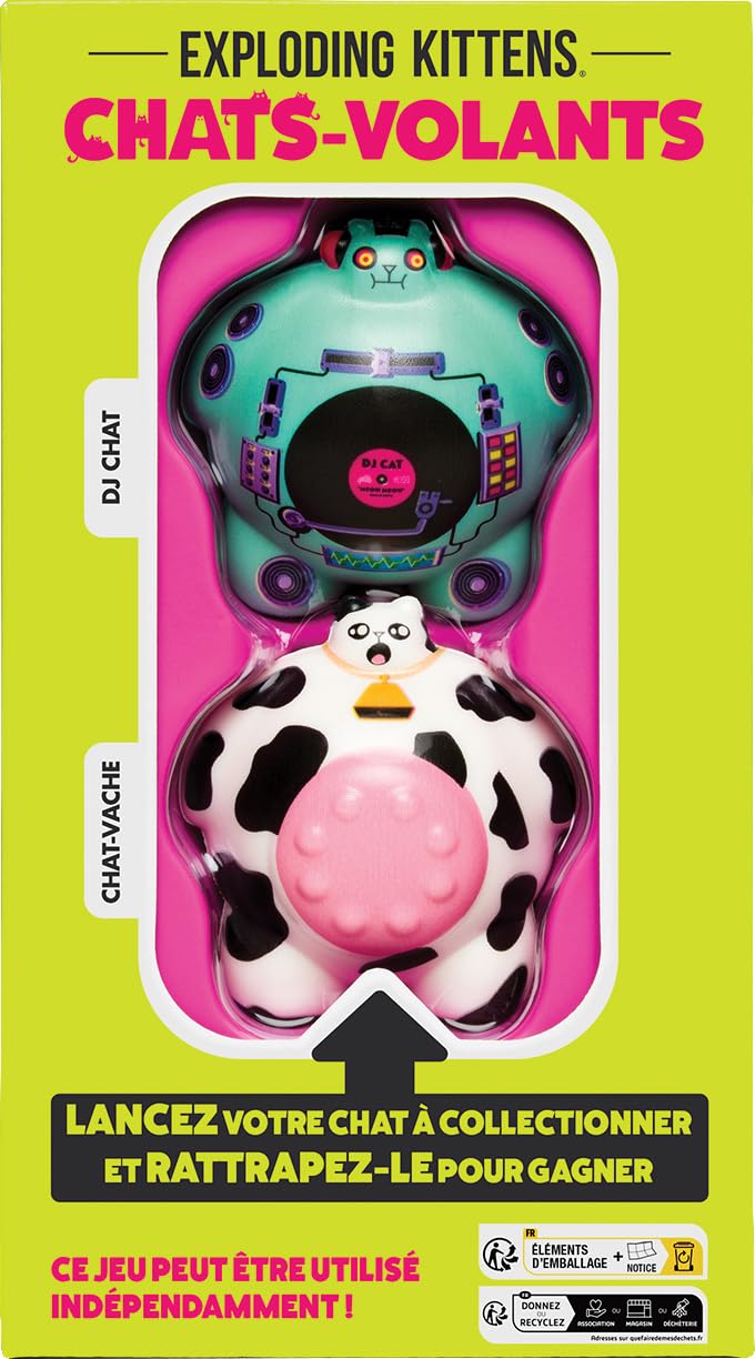 Gioco Da Tavolo Chats Volants Pack 3 | Asmodee | 2 Gattini Volanti E 24 Carte Sfida | 2-4 Giocatori