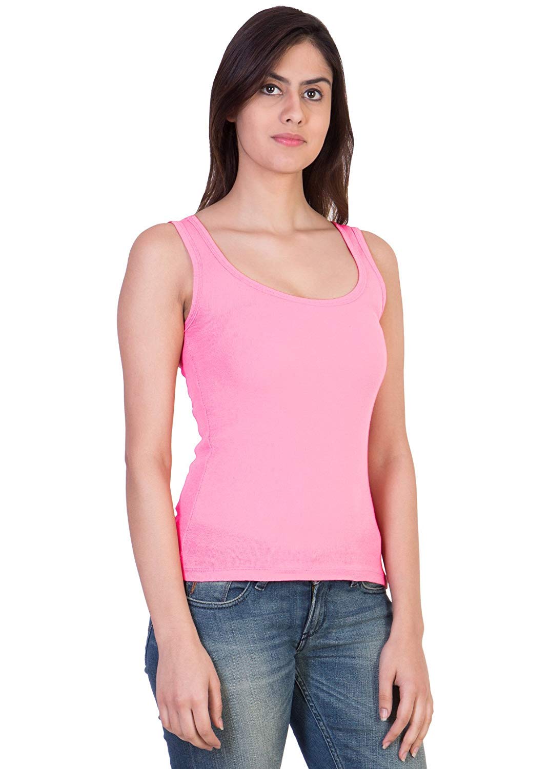 SHRI RADHEE Creations Soft Cotton Sandow/Camis/Tanks/Tops for Women and Girls (Size-L) Pink-image-9