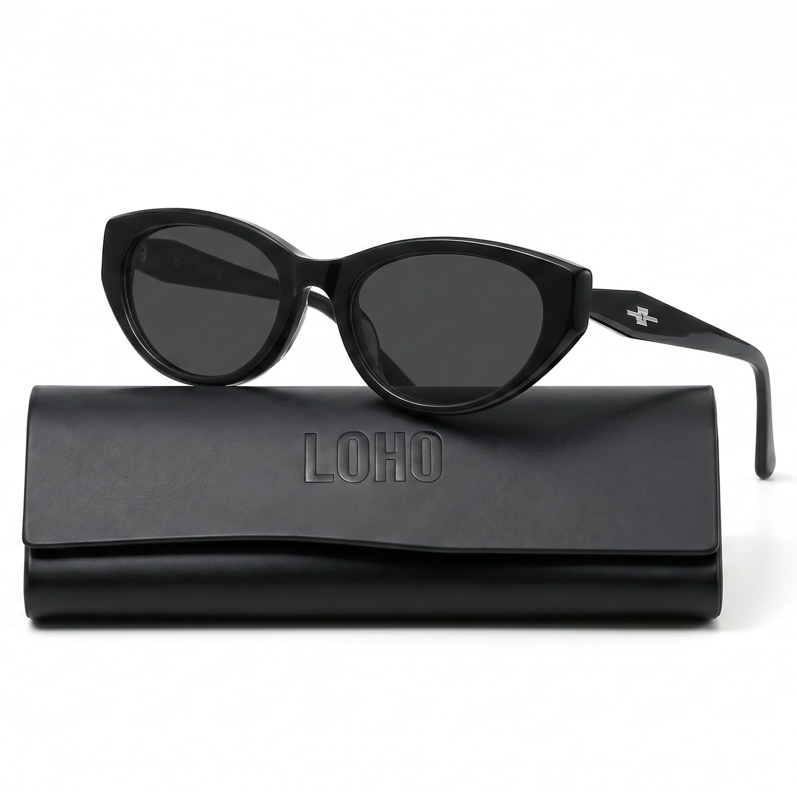 LOHO Cat Eye Retro Oval Sunglasses