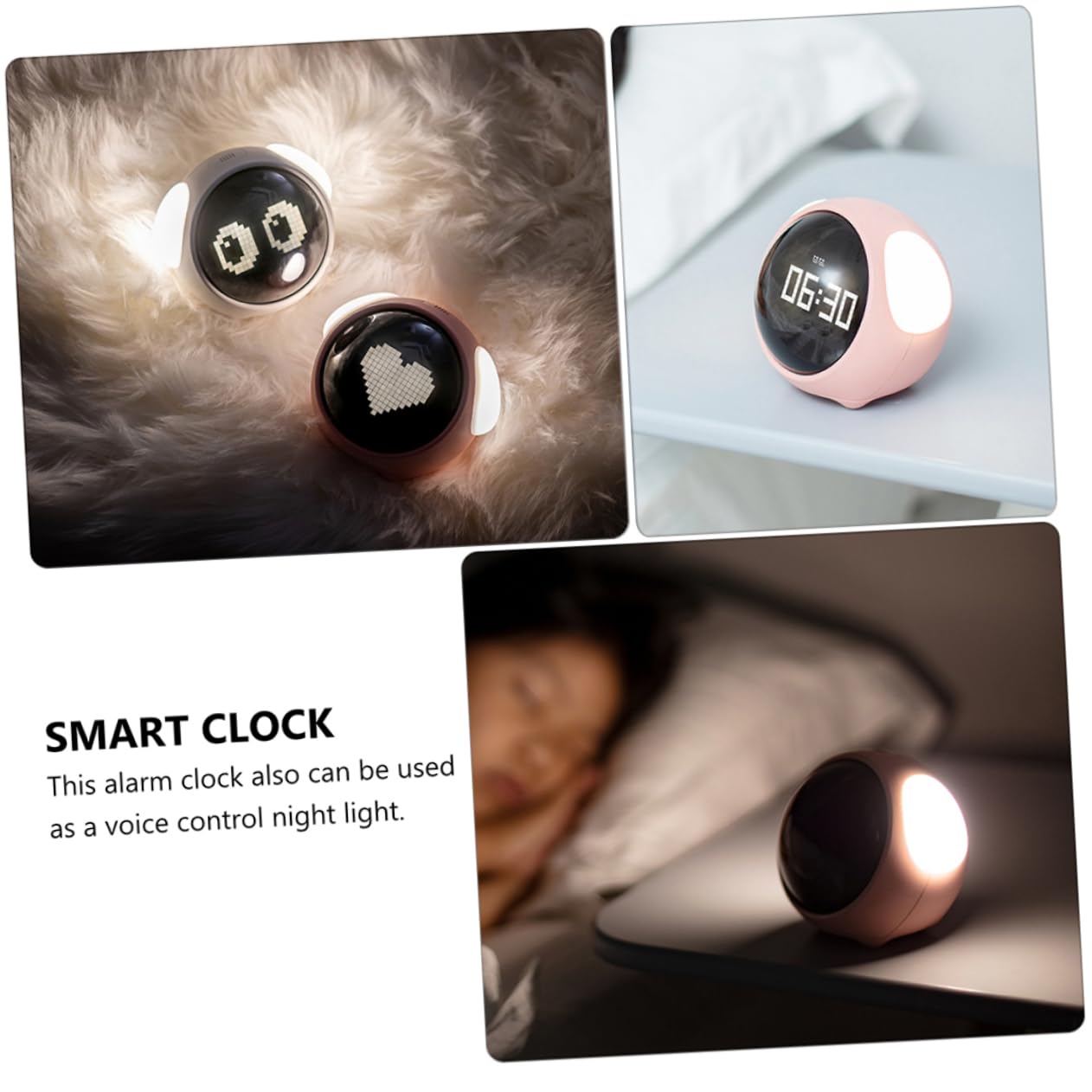LIFKOME Digitaler LED Kinderwecker mit Ausdruck 1500mah Akku Sprachsteuerung und Nachtlicht für Jungen und Mädchen Abs PC Silikon Material