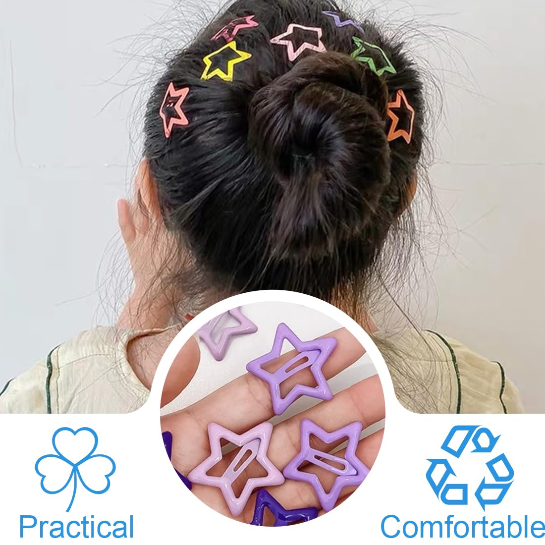 KMGDM Pince à Cheveux élégante En Forme D'étoile Creuse Pour