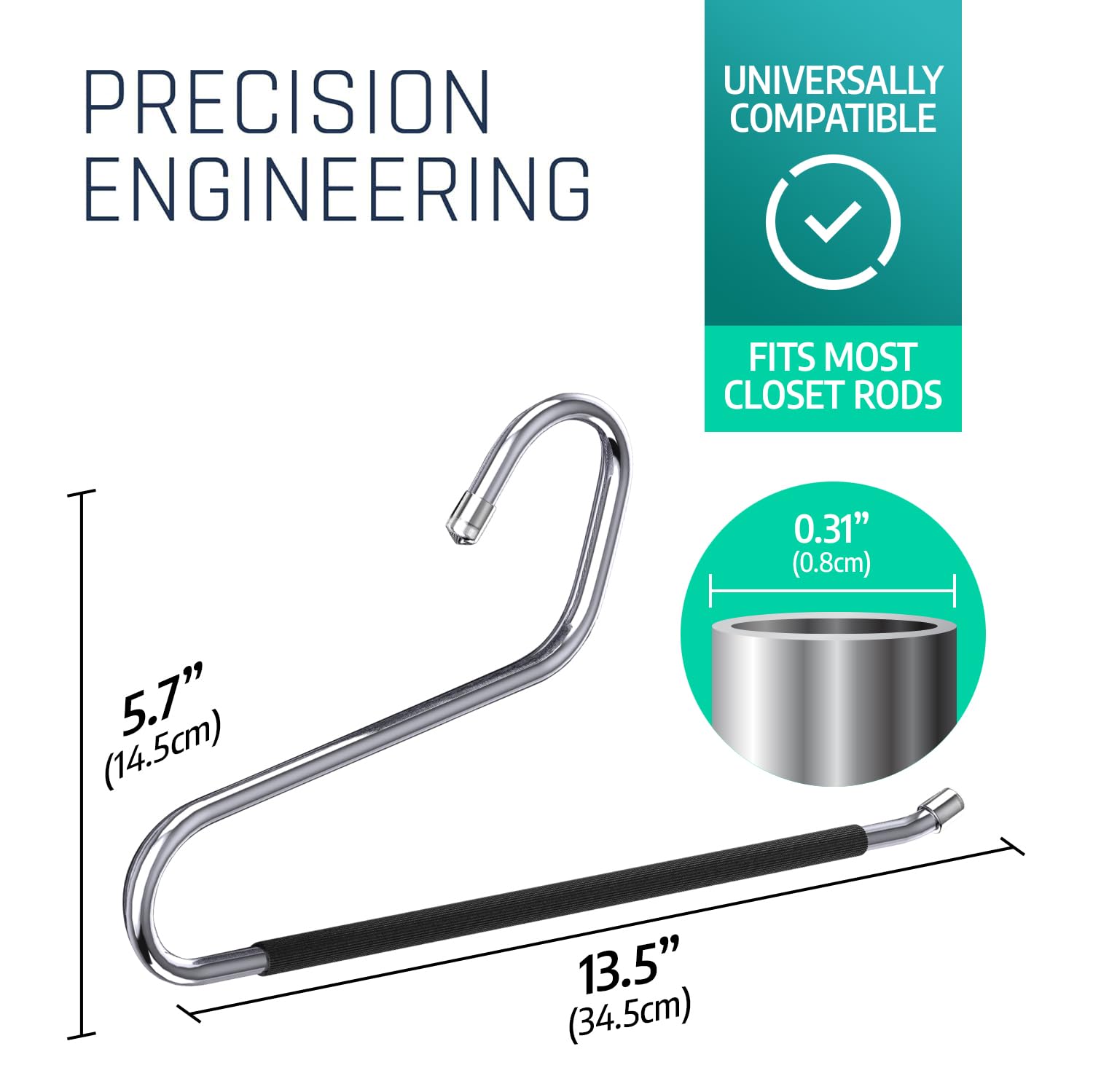 Pants Hangers - 30 Metal Non-Slip Open-Ended Trouser Hangers