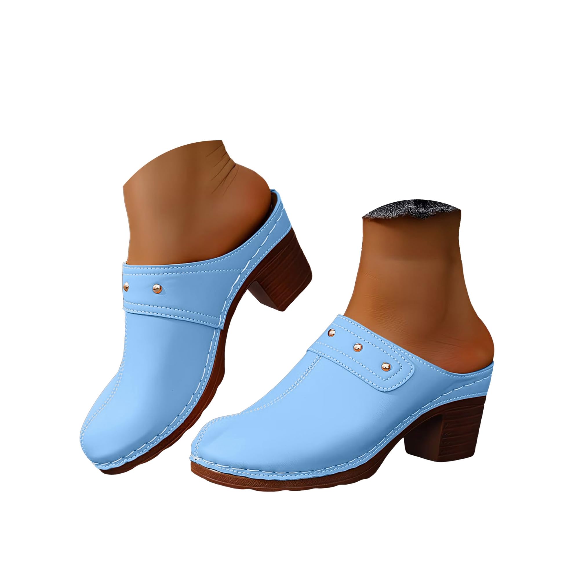 Womens Wedge Sandals 2026 Summer Fashion Closed Toe Comfortable Sandals Womens Breathable Slip On Beach Boho Block Heel Slippers — view 14