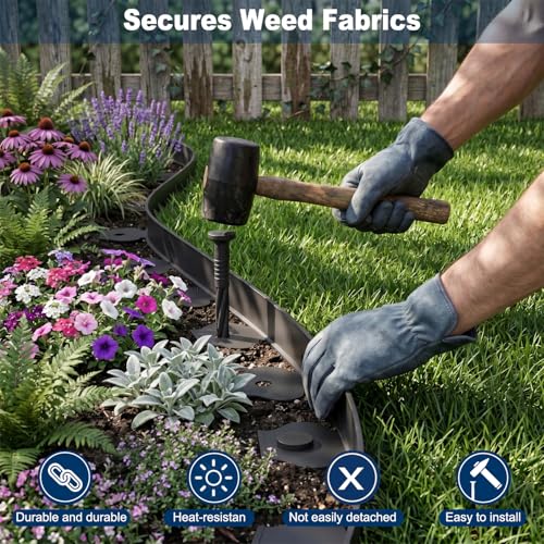 Landscape Edging Border Kit Includes 40 ft of Lawn Edging and 40 Spikes - image 3