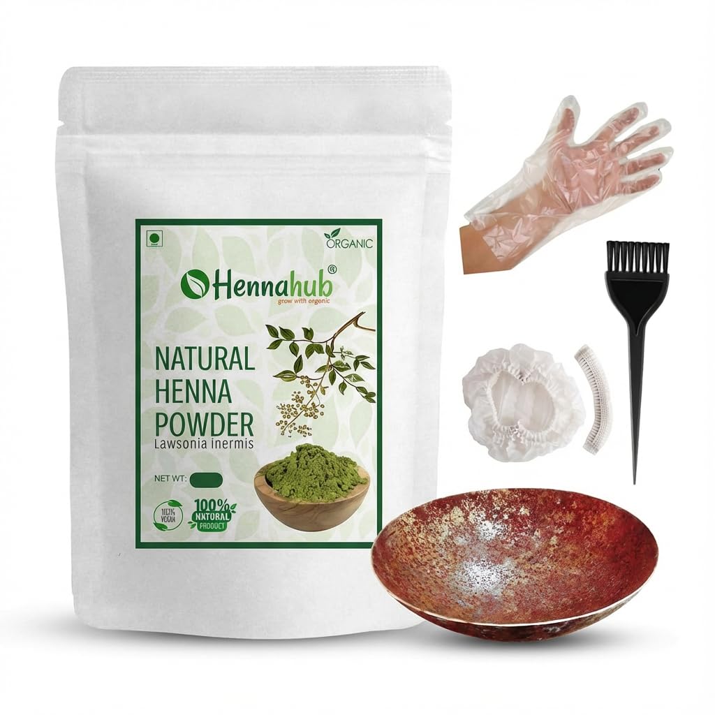 HENNAHUB Natural Henna Leaves Powder/Mehandi (1 kg) for Hair and Hand (Rajasthani henna)-picture-31