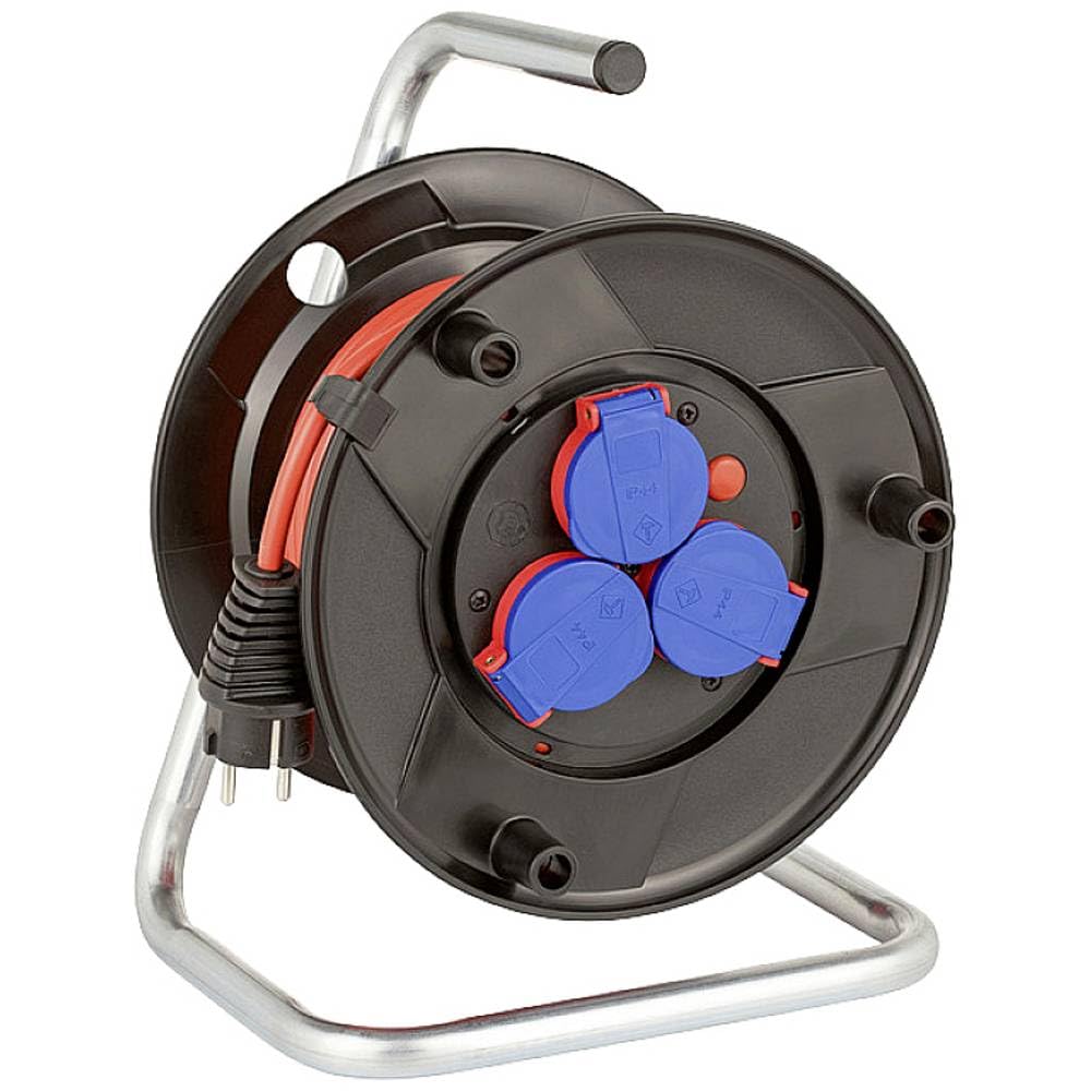 Brennenstuhl Garant® enrollacables con cable de 20 m para exteriores (cable en rojo, hecho de plástico especial, para uso corto en exteriores, IP44)