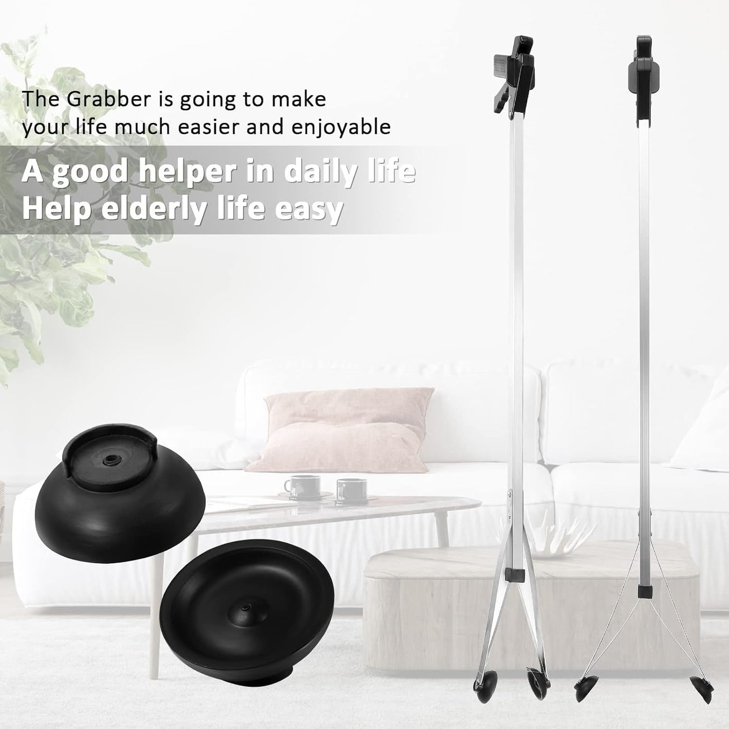 Recogedor de basura con pinza extensible 34 pulgadas,, Negro, 34 Inch