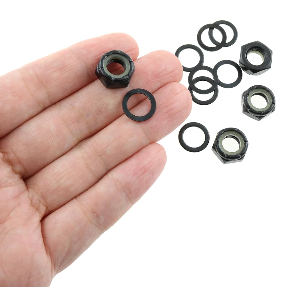 nuts様laubk Amazon.com : LUORNG 2 Sets Skateboard Side Nut Washer Black