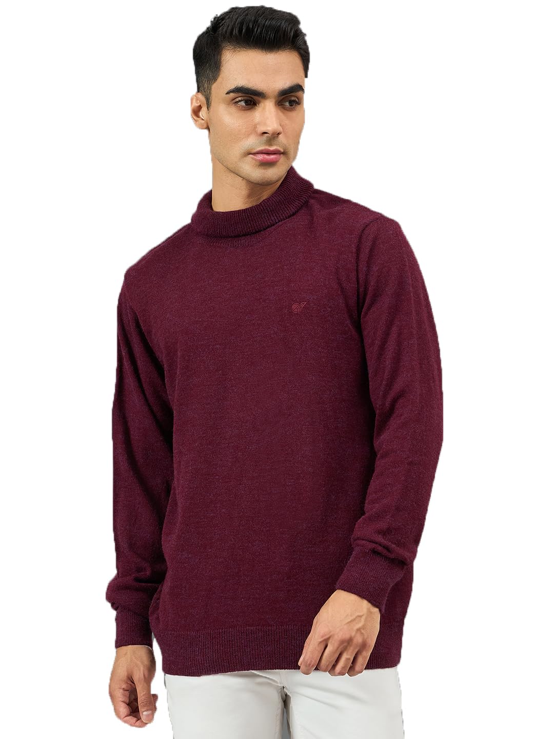 club york Men’s V-Neck Sweater – Classic Full Sleeve Wool Blend Pullover | Formal & Casual Winter Wear for Men_CYC2203C_L Maroon-picture-11
