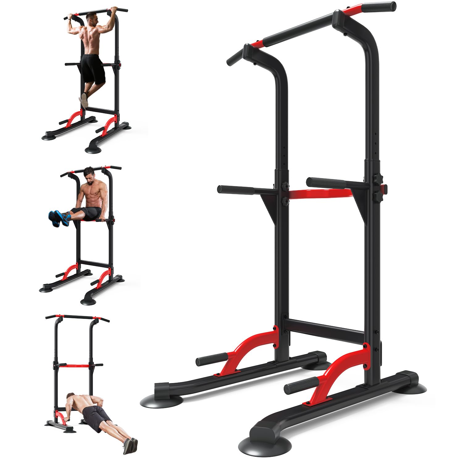 Amazon.com : ZENOVA Pull Up Bar Dip Bar Power Tower Workout Dip