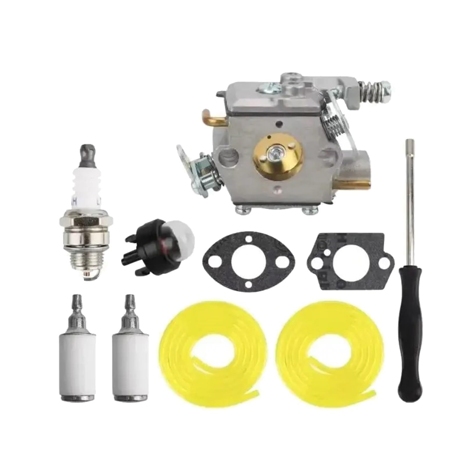 para Motosierra Gas RY3714 RY3716 Junta Carburador Filtro Combustible Tubo Flexible Primer Bulbo 309376002 con Kit Afinación Kit Carburador