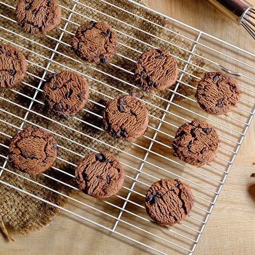 Herogo Backblech mit Abkühlgitter Set, Edelstahl Kuchenblech mit Kuchengitter (2 Backbleche, 2 Abkühlgitter)… – Ansicht 6