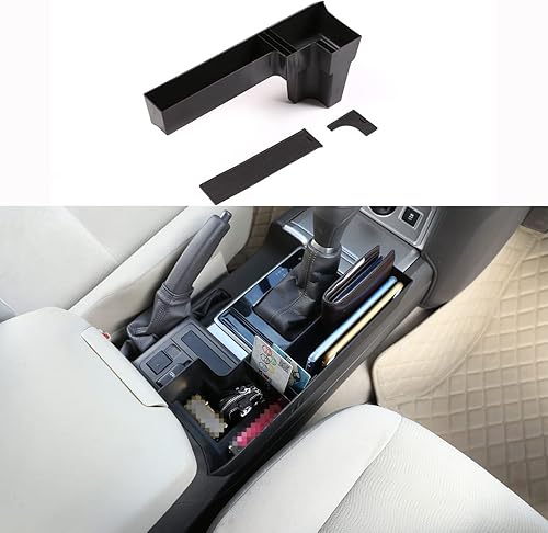 Compatible con Toyota Land Cruiser Prado FJ150 150 2018-2019 Caja de almacenamiento de consola central de ABS, organizador de bandeja lateral de