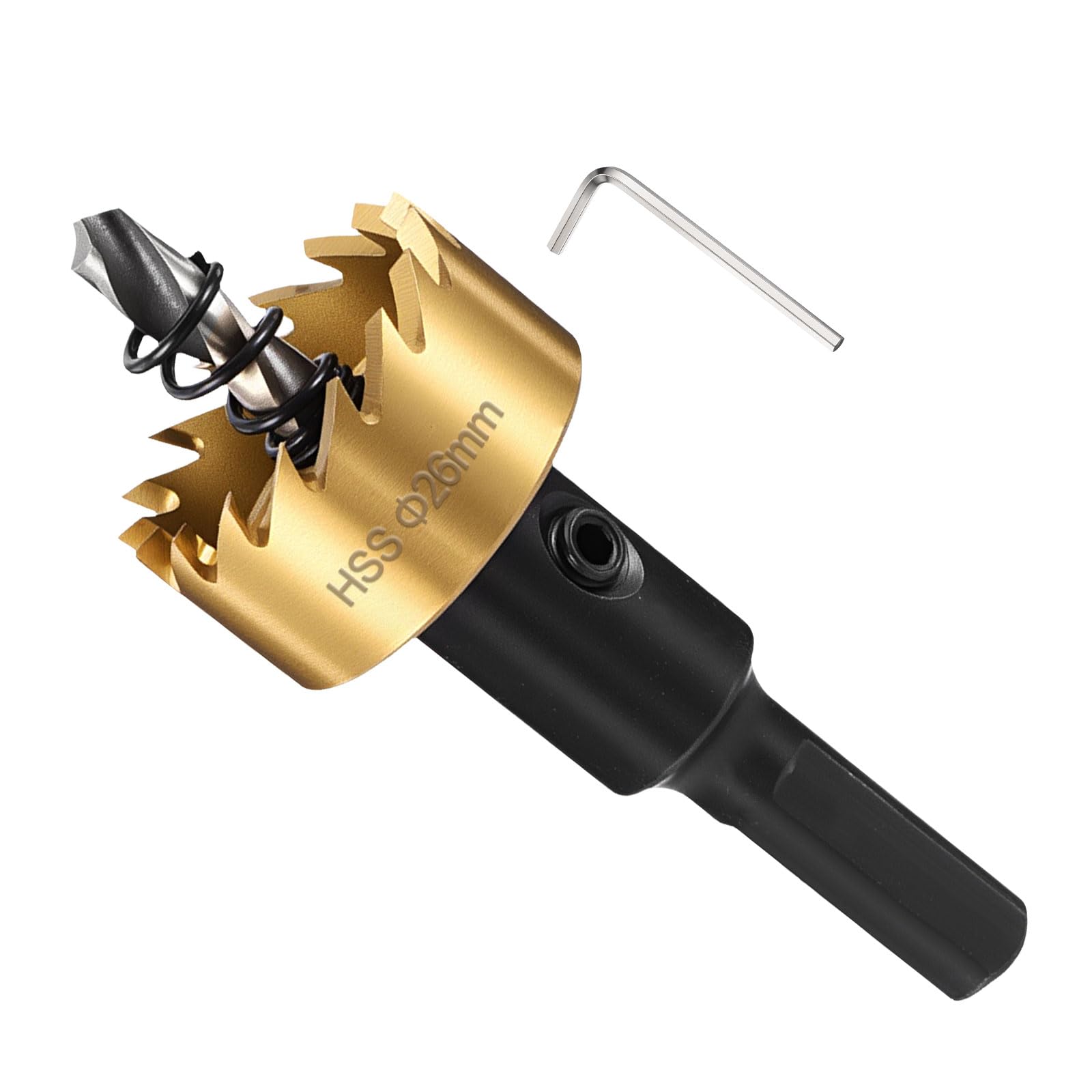 METALLIXITY Hole Saw 26mm (1-1/32"), 4241 High Speed Steel Hole Cutter with Center Drill Bit