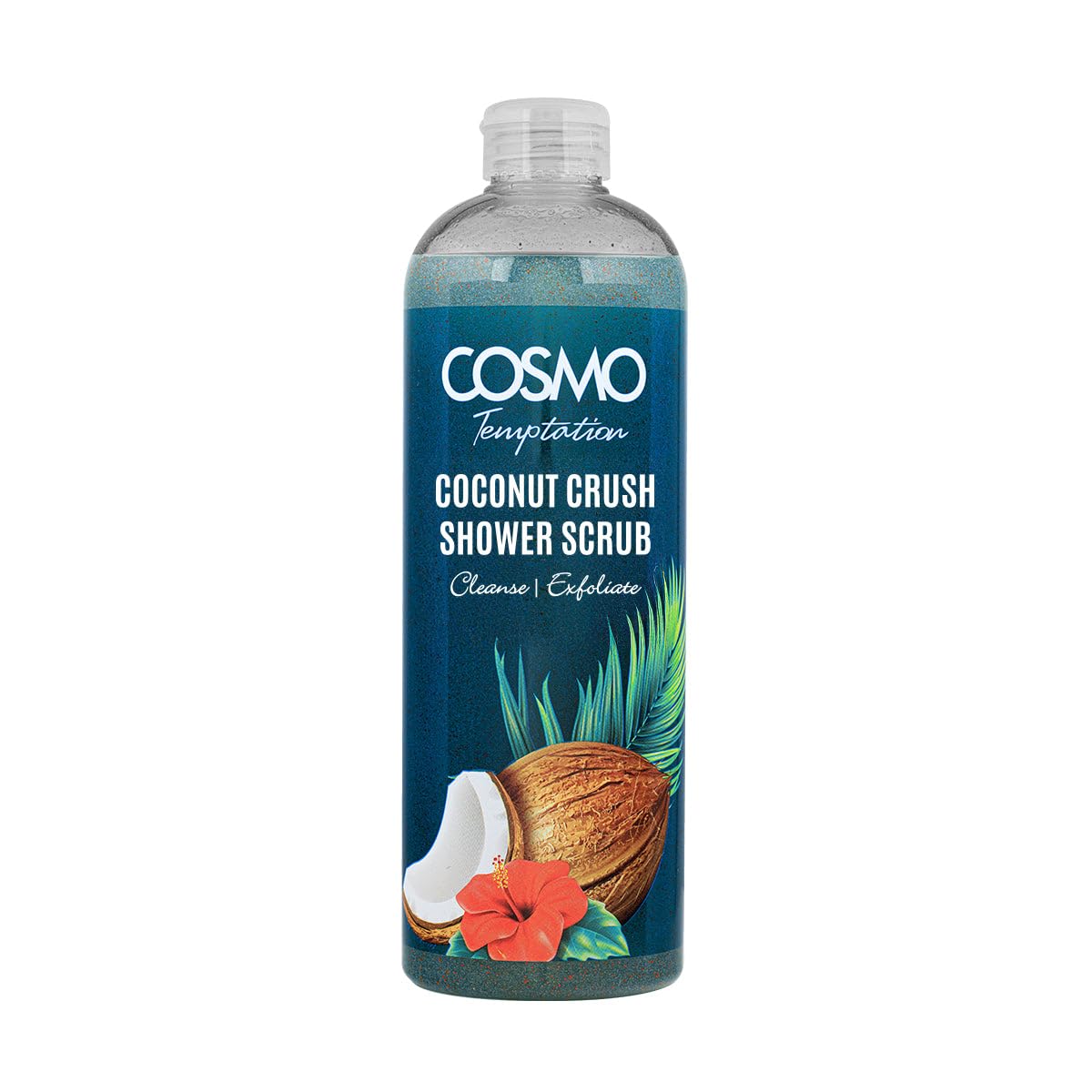 Cosmo Skin Care Temptation Coconut Crush Shower Scrub 1000ml/33.81fl.oz, Body Cleansing, Skin Exfoliate, Remove Impurities & Dead Cells, Best Body Wash, Daily Use Shower Gel, All Skin Types