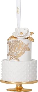 Hallmark Keepsake Christmas Ornament 2022, A Sweet Beginning Wedding Cake, Porcelain