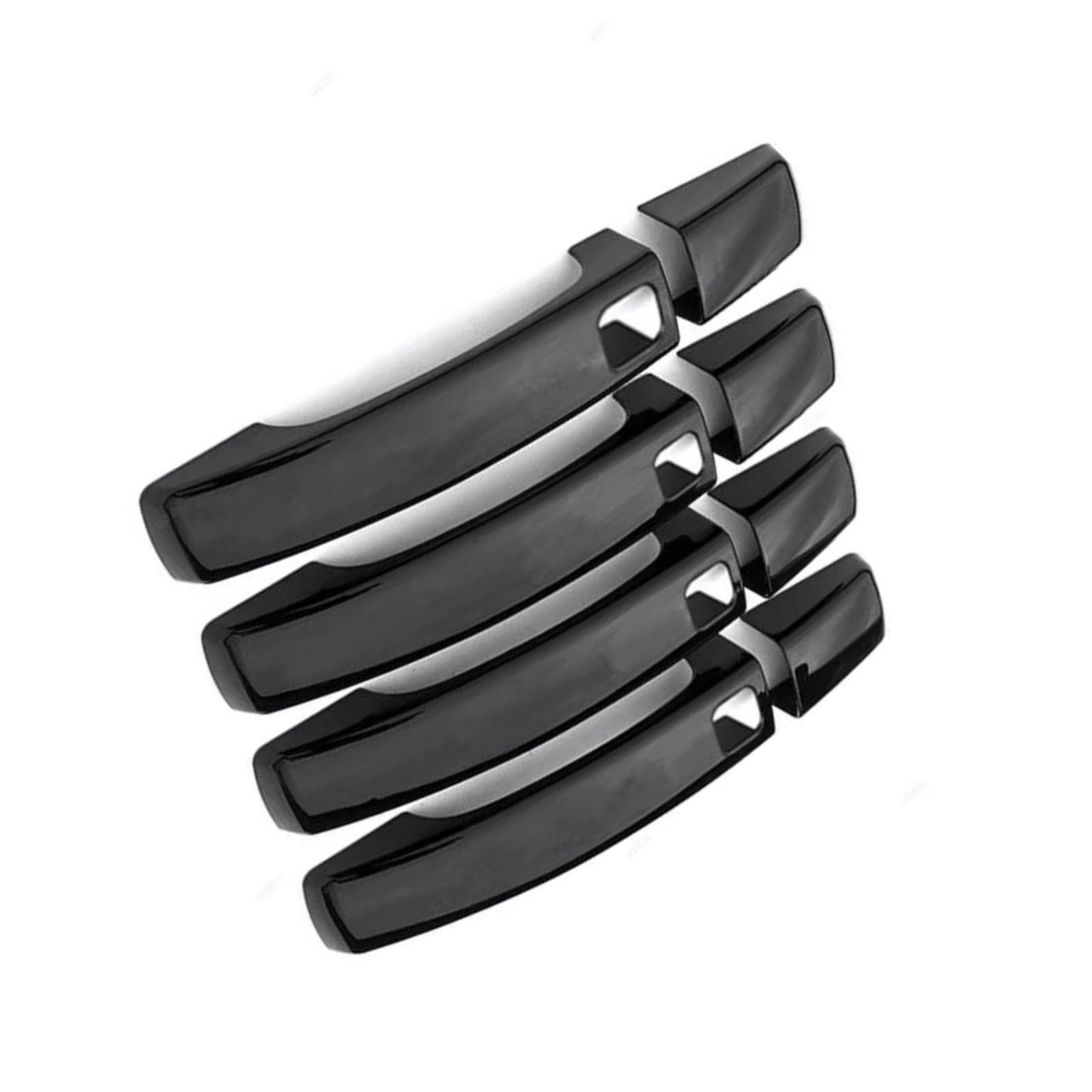 DSPOLIMV Outer Door Handle Cap Compatible with Land for Rover for Discovery LR4 2010-2016 Glossy Black with for Smart Key Hole Exterior Door Handle Cover Trim