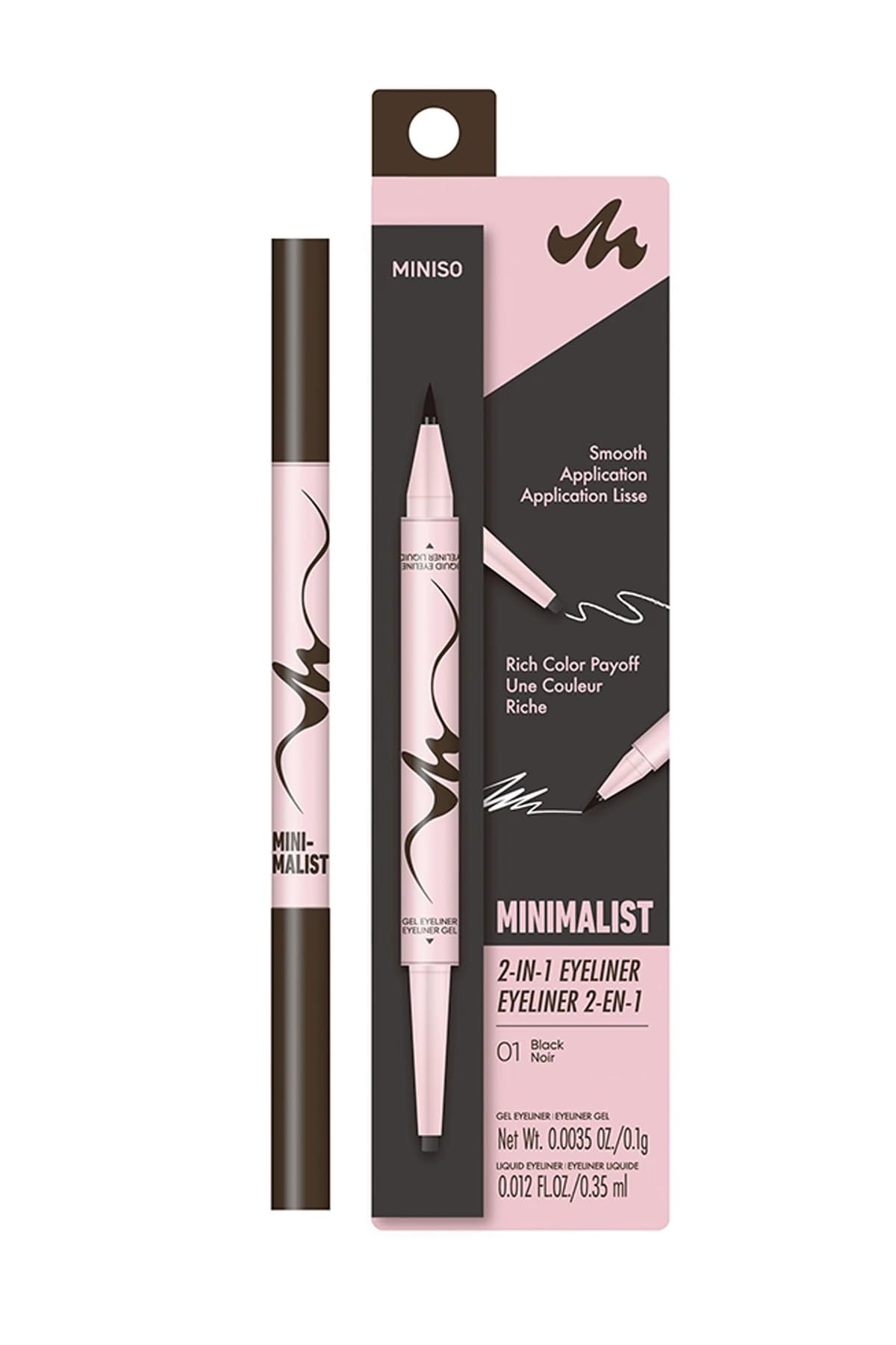 Miniso Minimalist Serisi Çift Taraflı Eyeliner (01 Siyah), 2017454212109