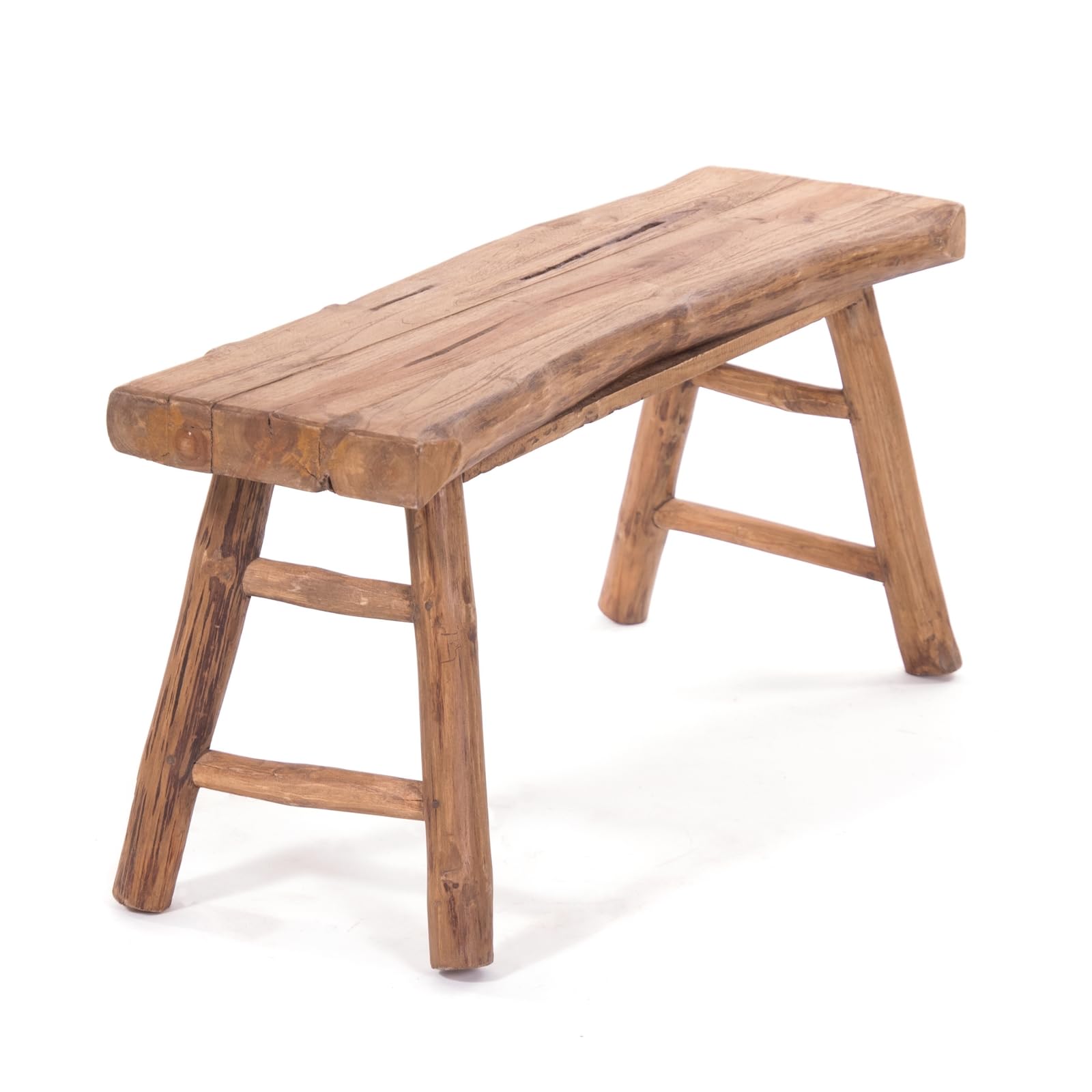 DESIGN DELIGHTS Banc en Bois Malu 93 | Teck, 93x44 cm, avec entretoises | Bois flotté Banquette, Bord darbre Banc dappoint, Banc de lit, Banc de Cuisine