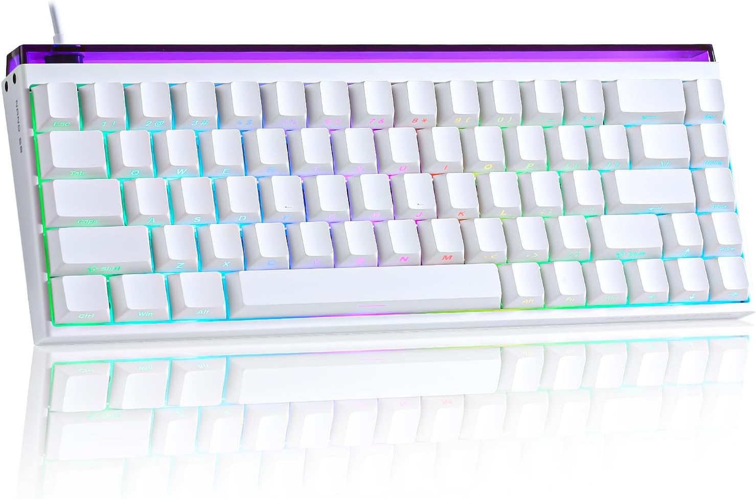 Mad Nano 68 Rapid Trigger Custom Mechanical Keyboard with Hall Effect Magnetic Switch,8K Hz Polling Rate,Side-Printed PBT Keycaps, RGB Backlit 60% QMK Wired Keyboard for Mac/Win