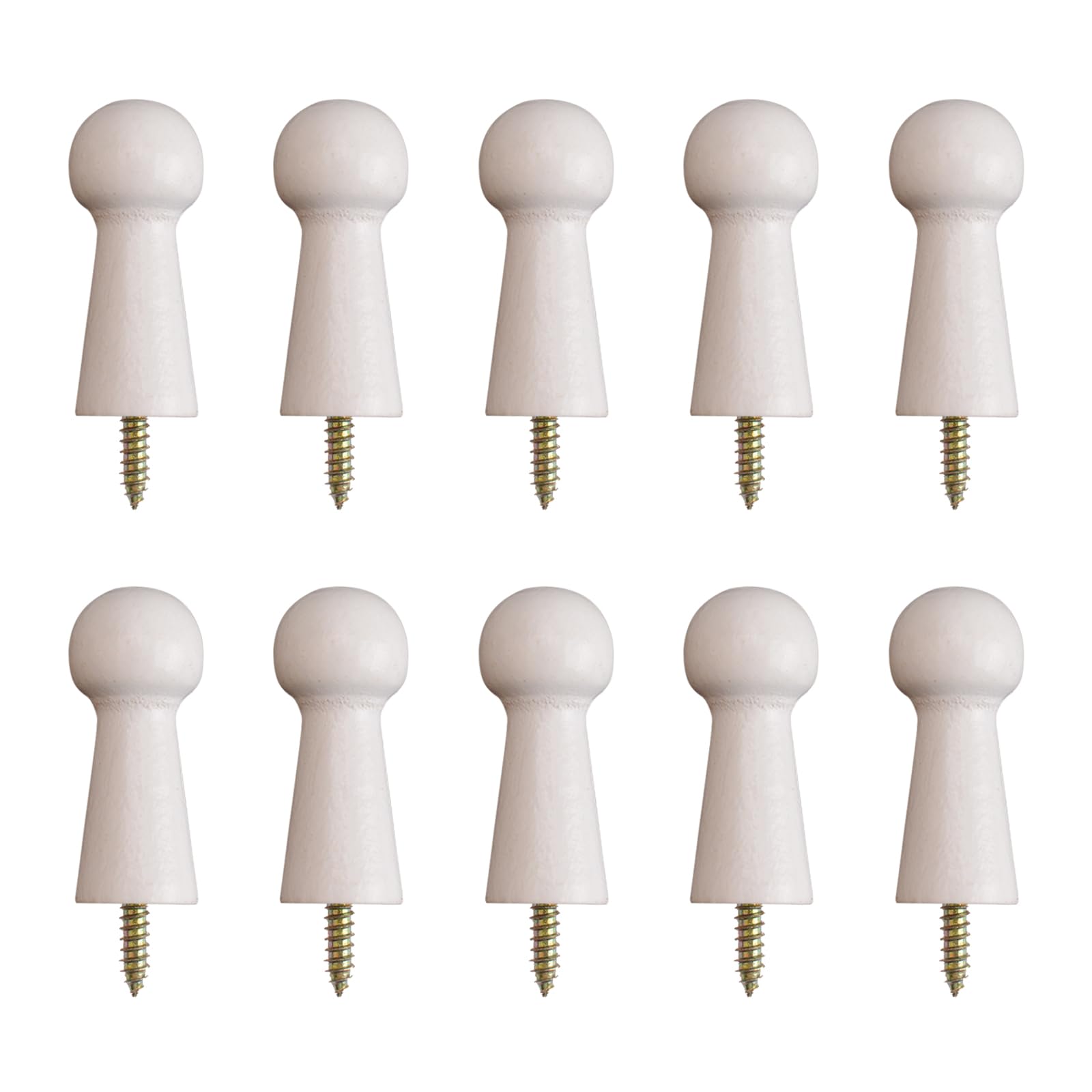 MOROBOR 10pcs Wooden Coat Hooks Shaker Pegs Decorative Coat Peg Natural Wood Hook, Screw-On Hat Hook for Doors Stair Edges, Wardrobes