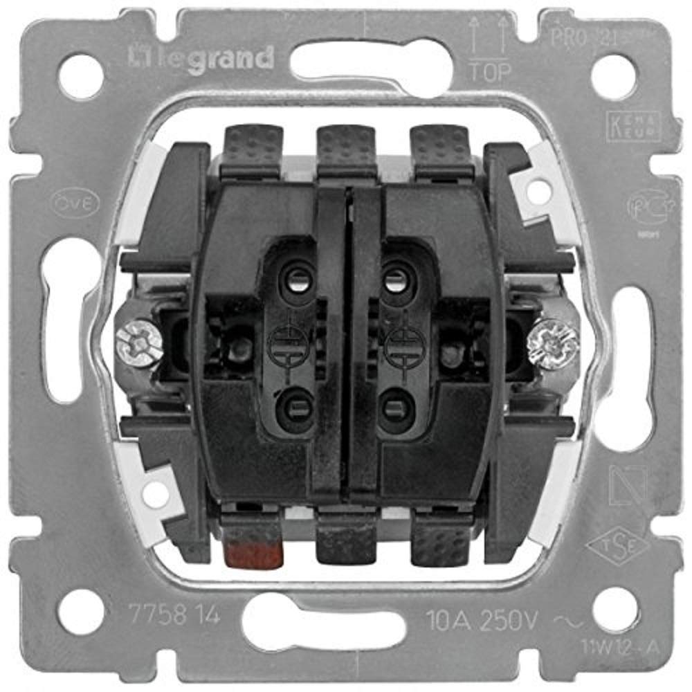 Legrand 775814 Double Push Switch for Blinds Galea Life, 10 A – 230 V 50/60 Hz